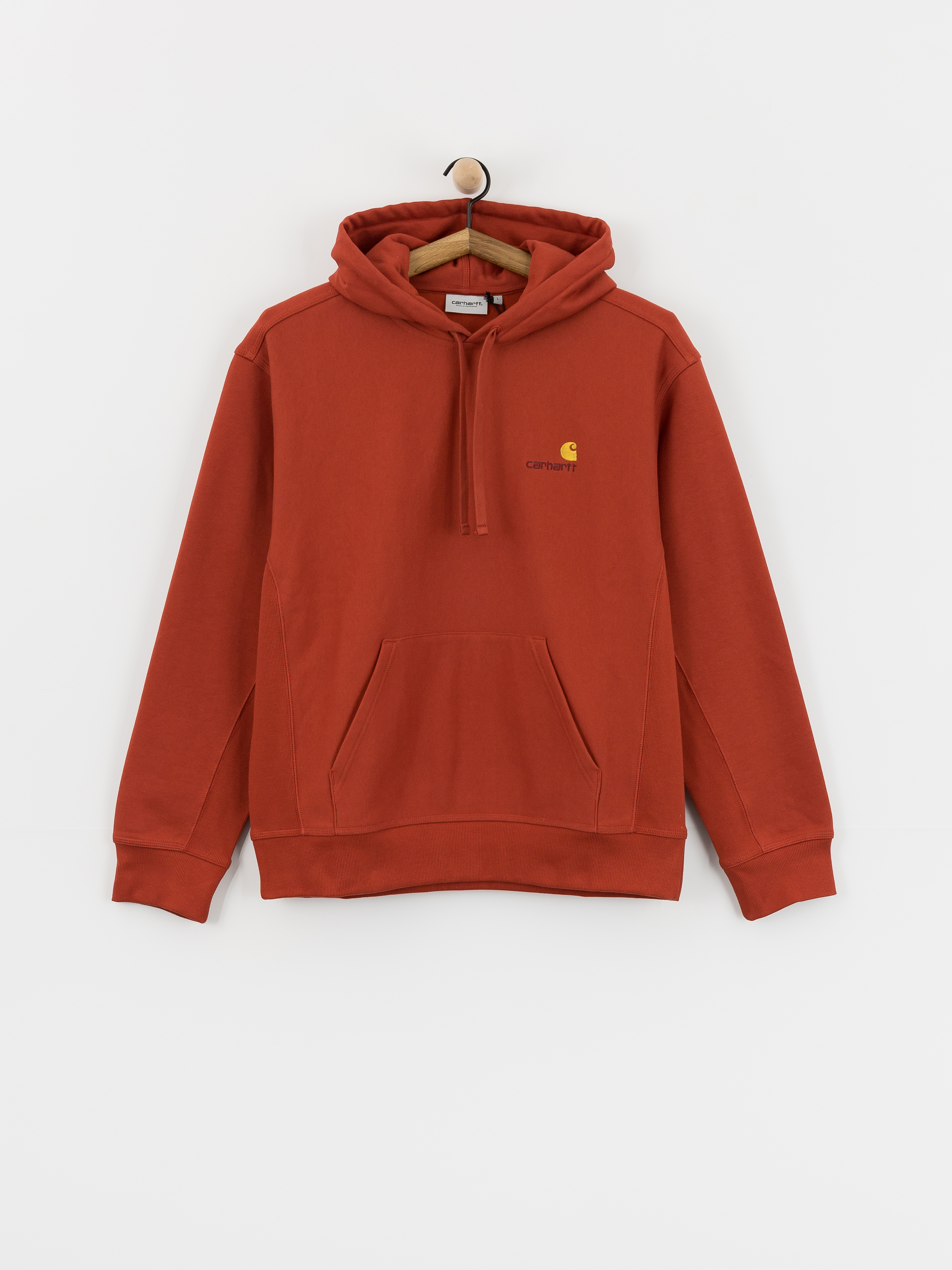 Mikina s kapucňou Carhartt WIP American Script HD (oxide red)