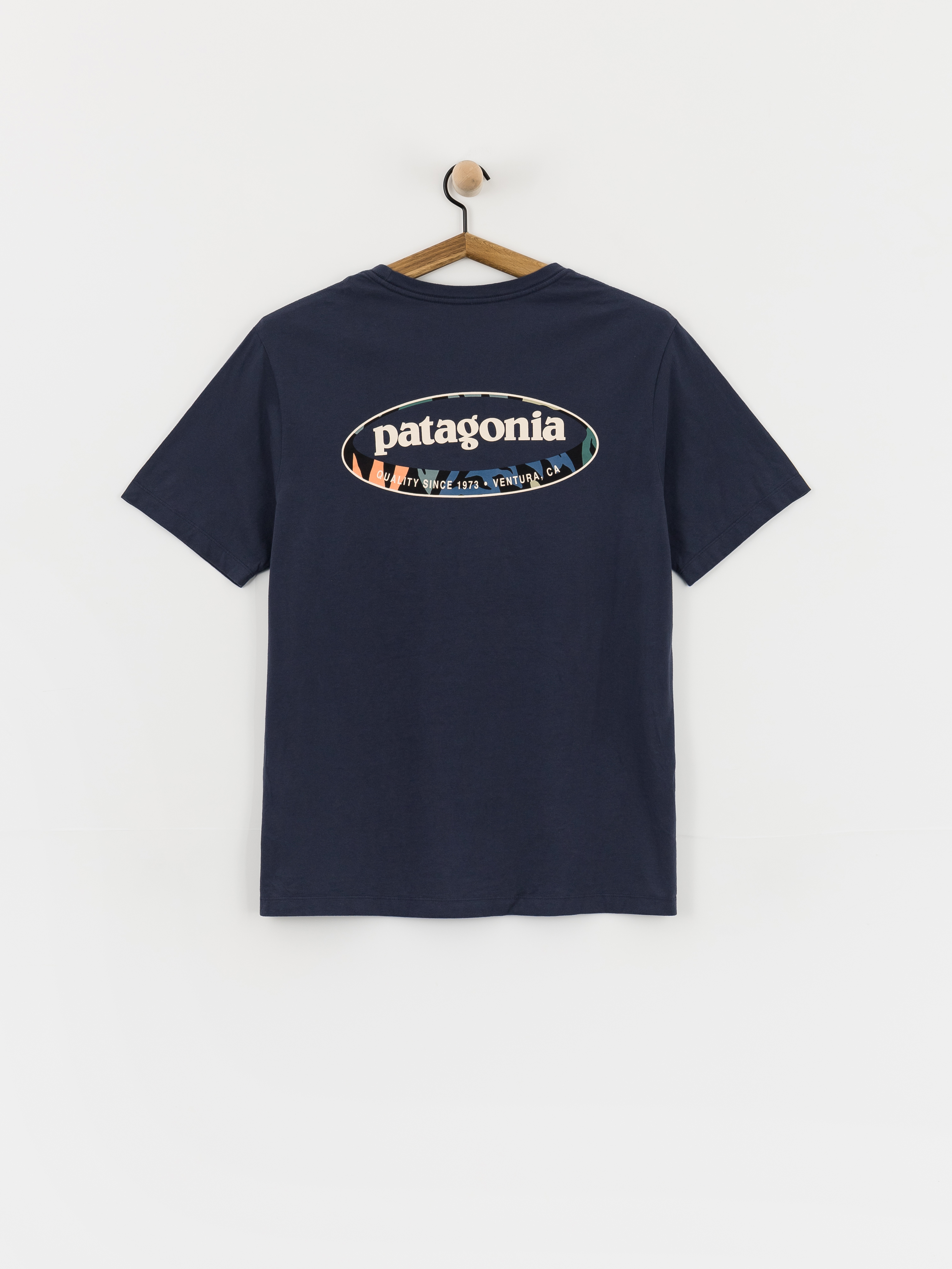 Tričko Patagonia 95 Oval Logo (new navy/kaleido)