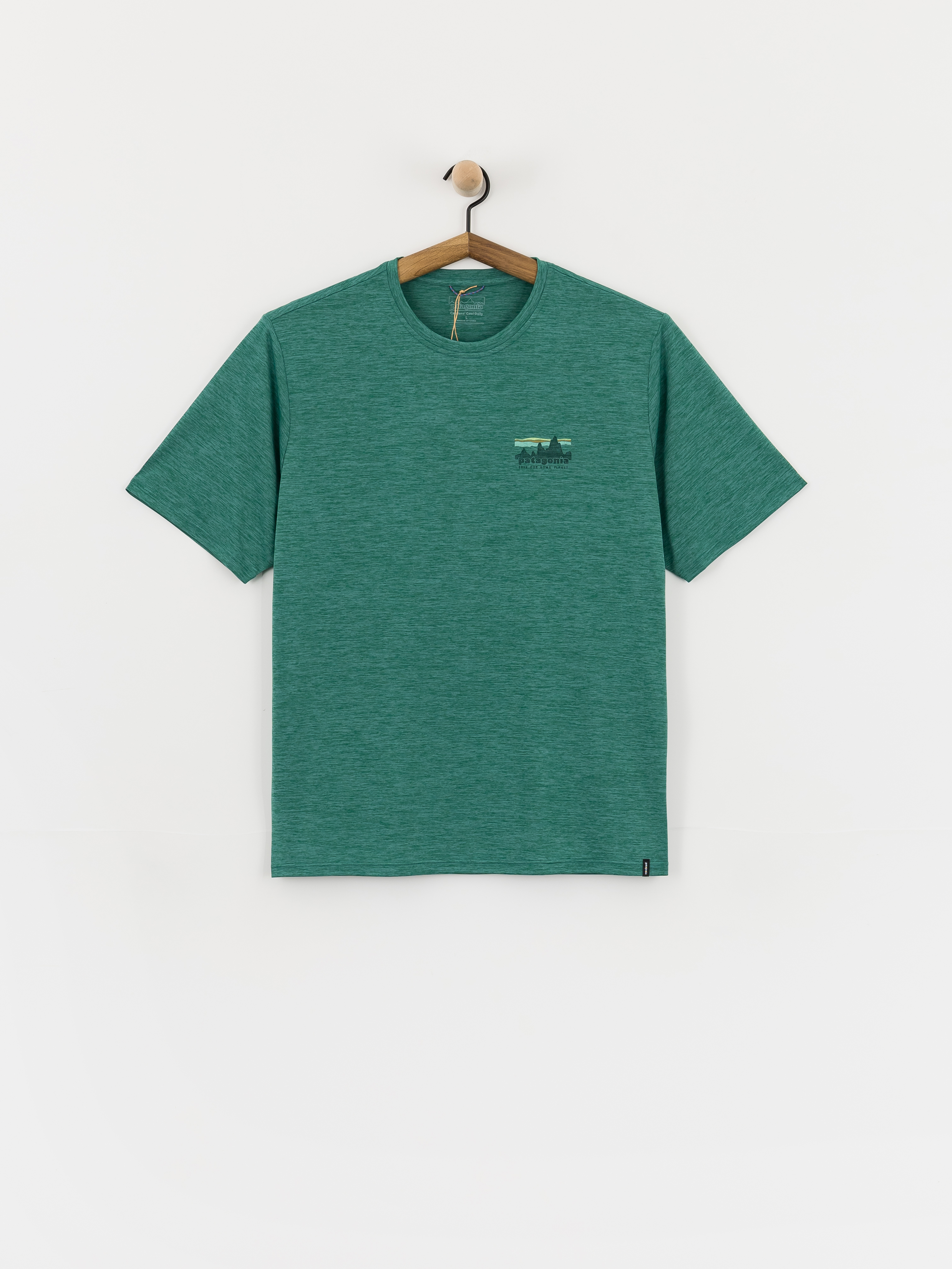 Tričko Patagonia Capilene Cool '73 Skyline (gem green/light gem green)