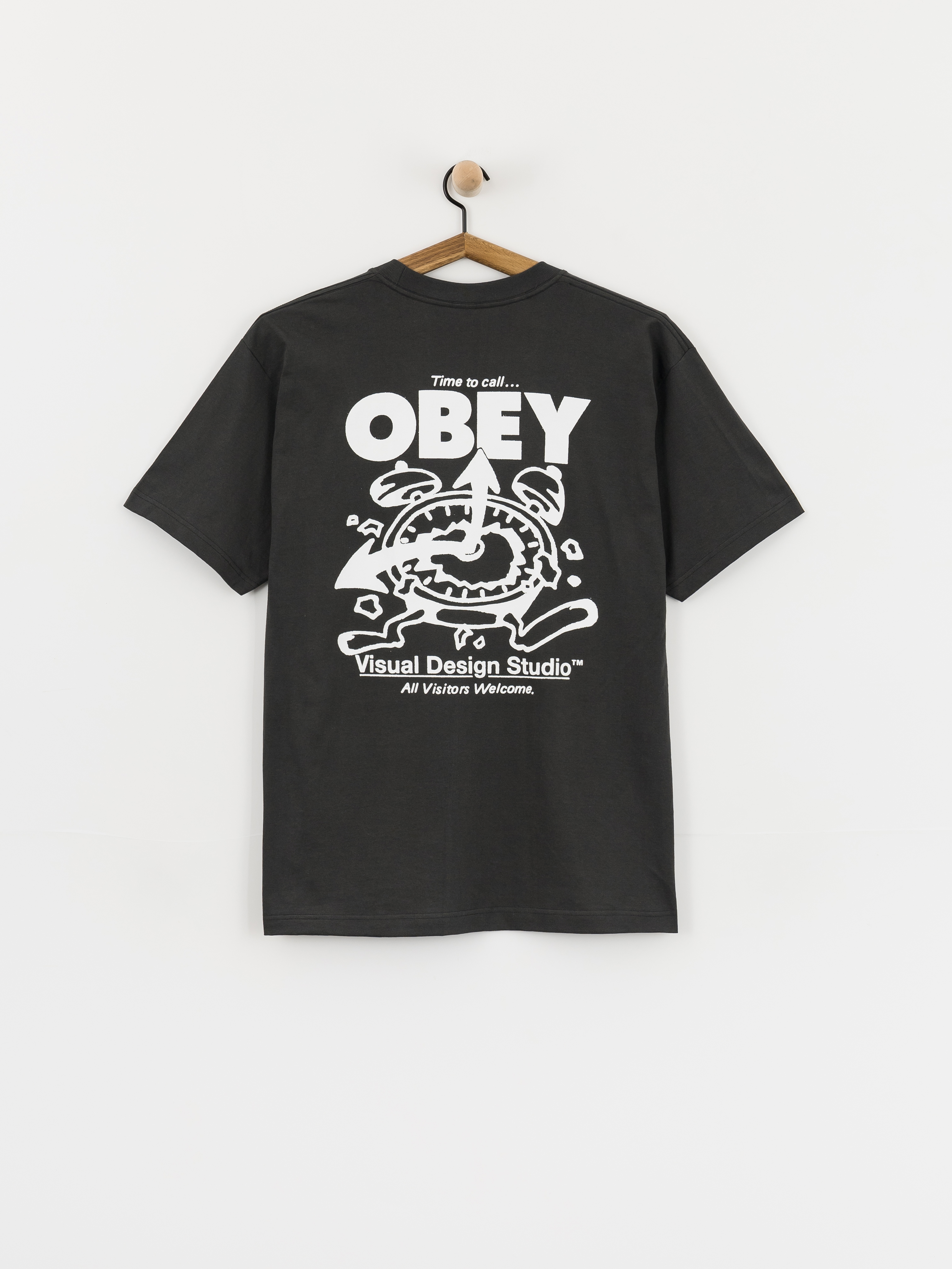Tričko OBEY Time To Call Obey (vintage black)