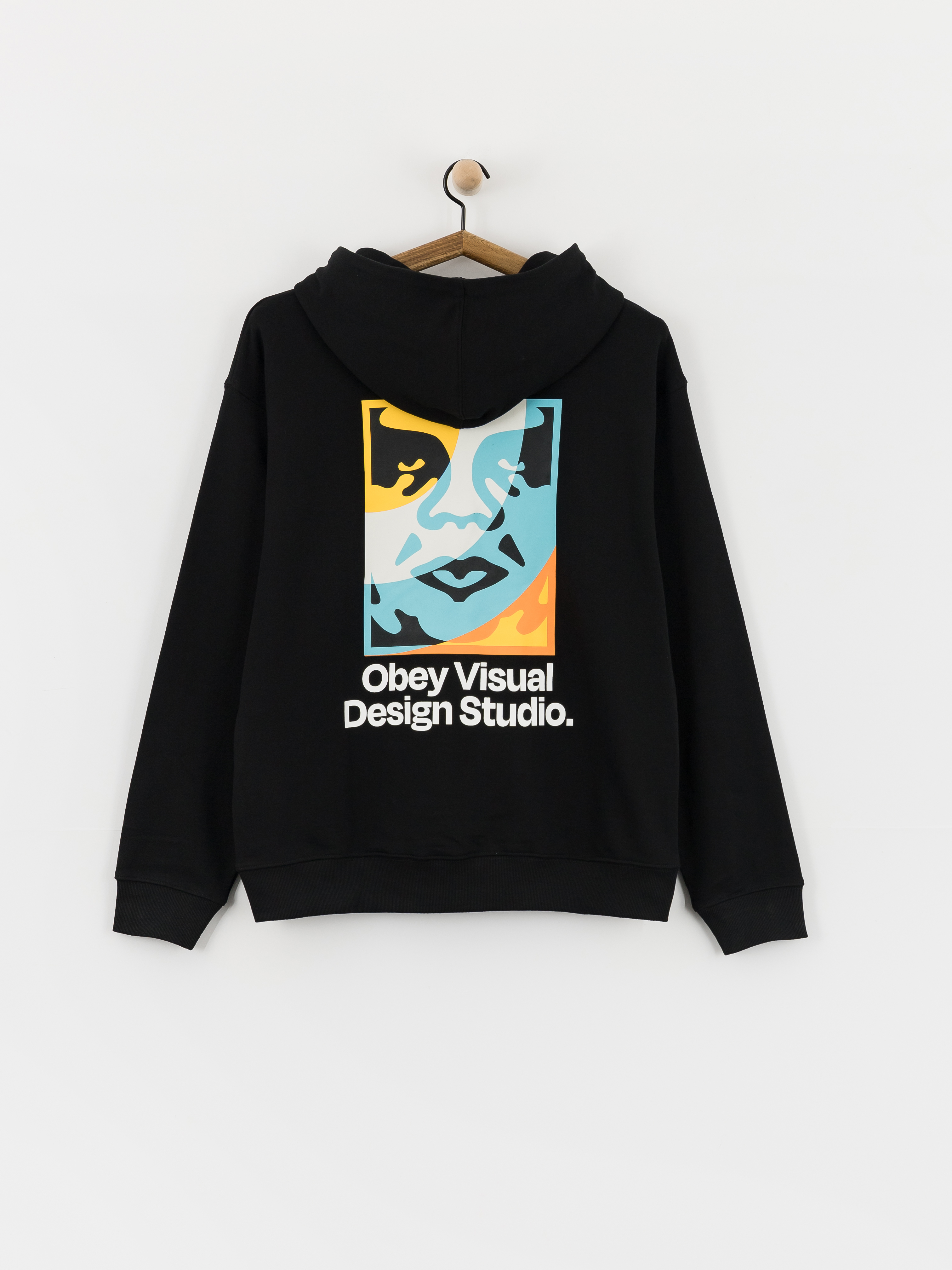 Mikina s kapucňou OBEY Visual Design Studio HD (black)