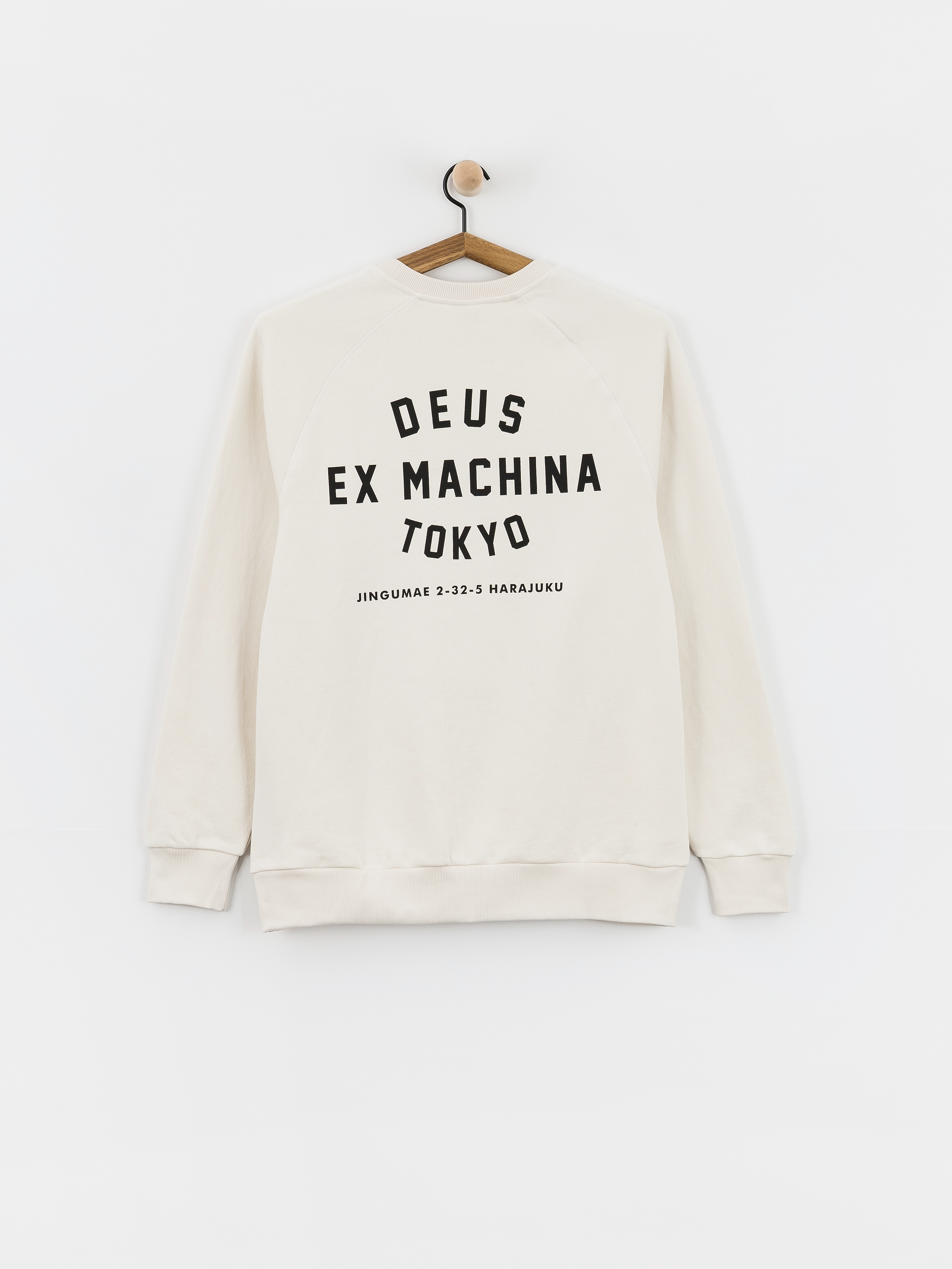 Mikina Deus Ex Machina Harajuku Address Crew (dirty white)