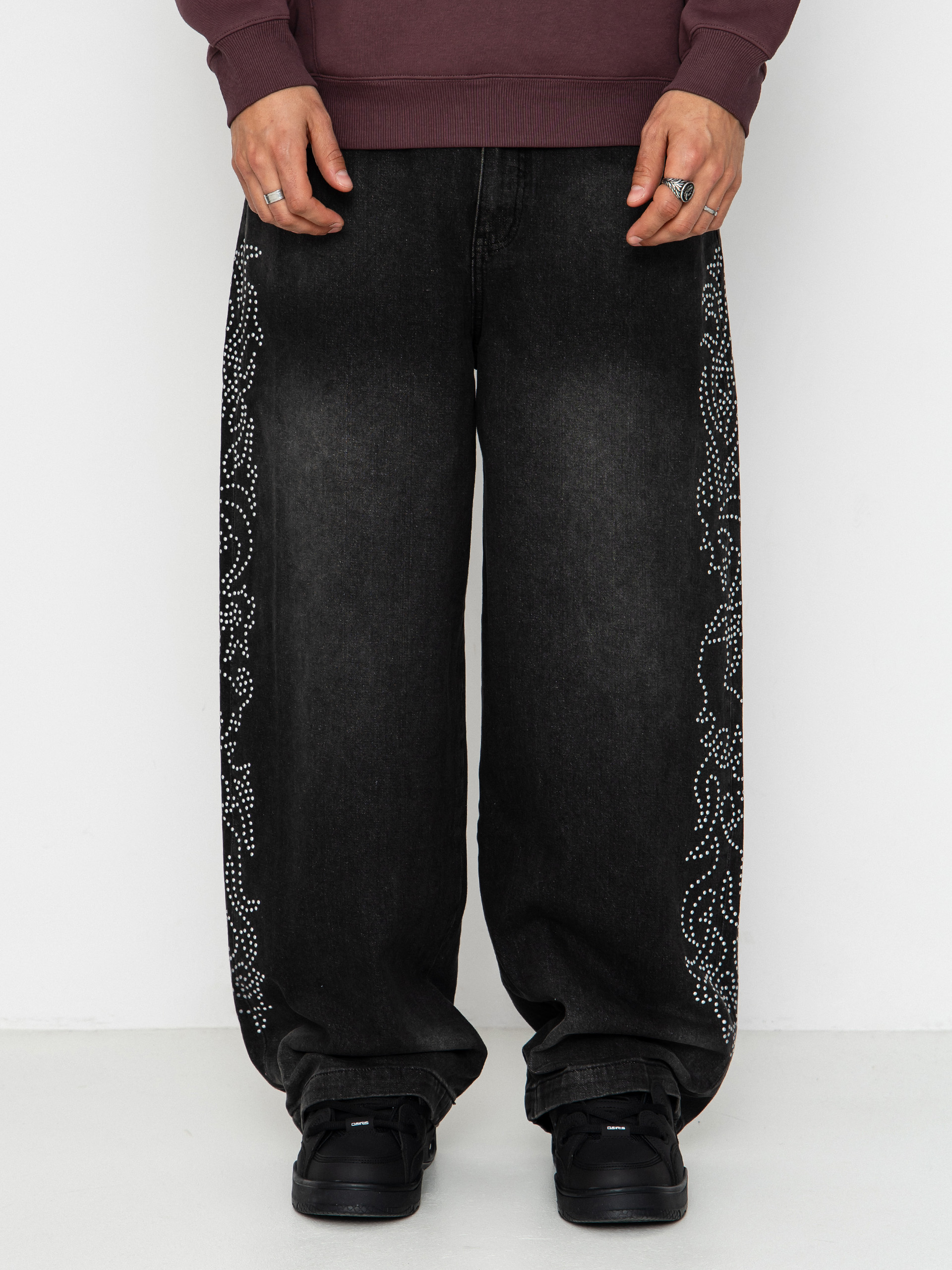 Nohavice RipNDip Pretty Flacko Extra Wide Leg (black vintage wash denim)