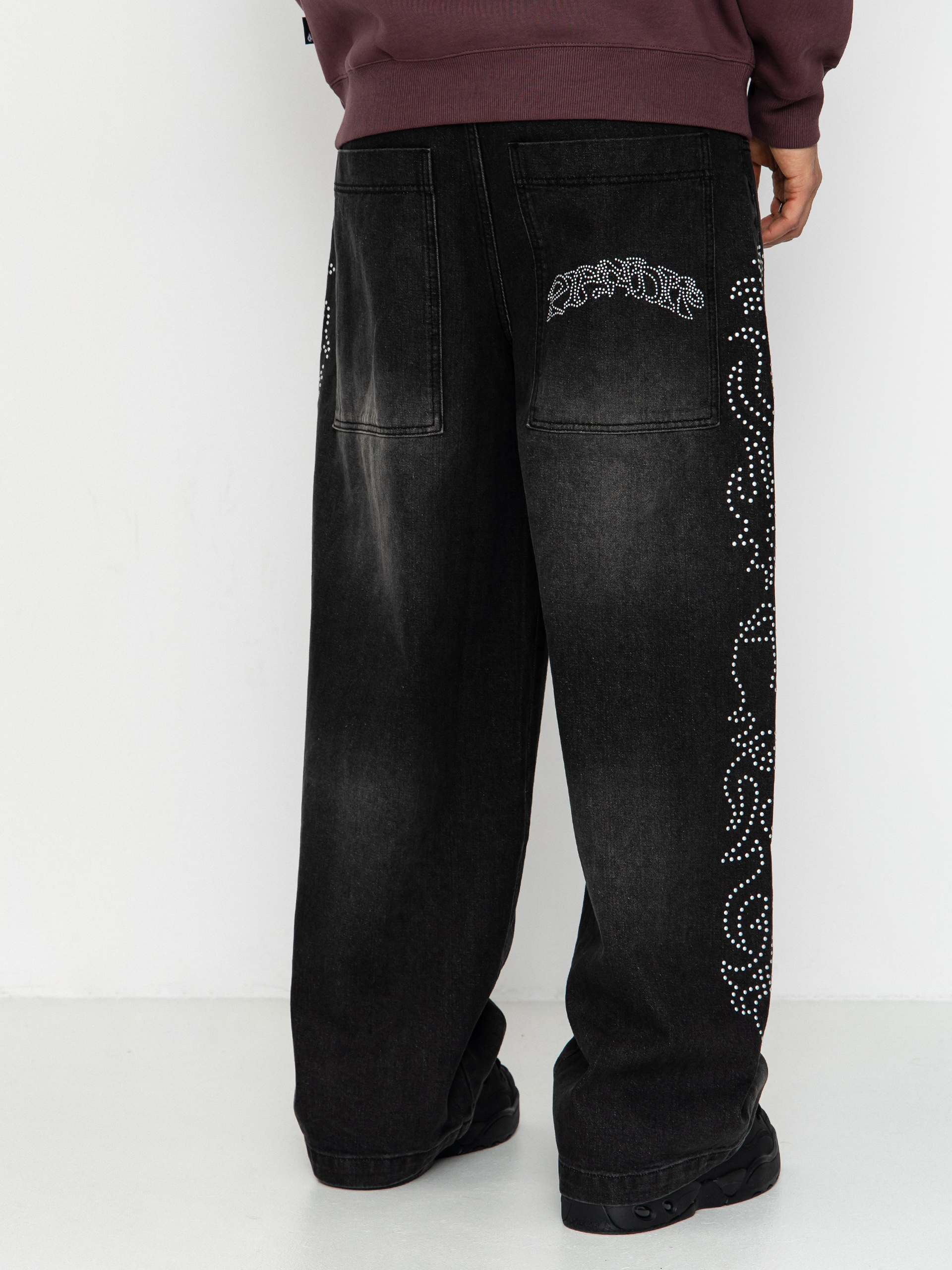 Nohavice RipNDip Pretty Flacko Extra Wide Leg (black vintage wash denim)