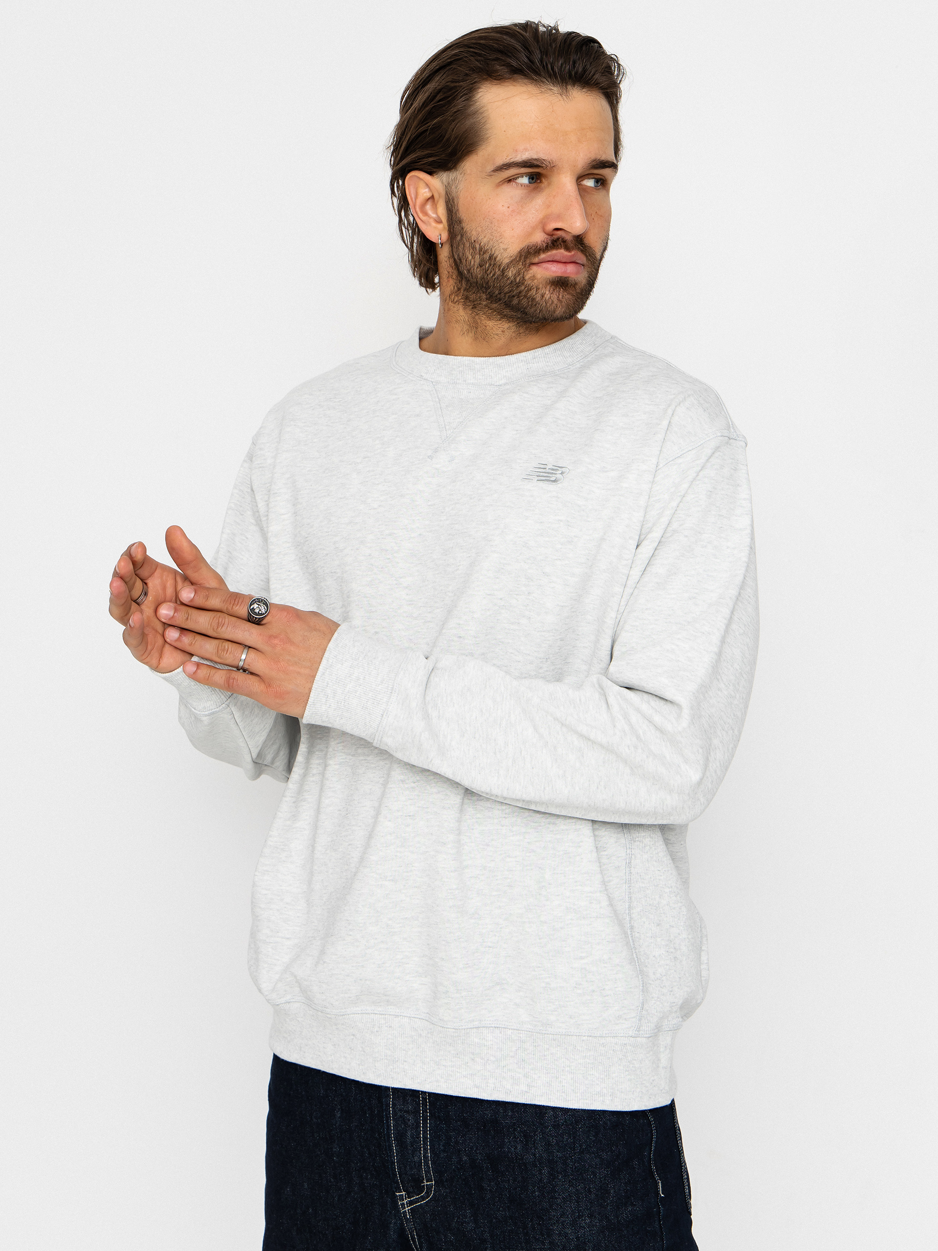 Mikina New Balance Athletics French Terry Crew (ash heather)