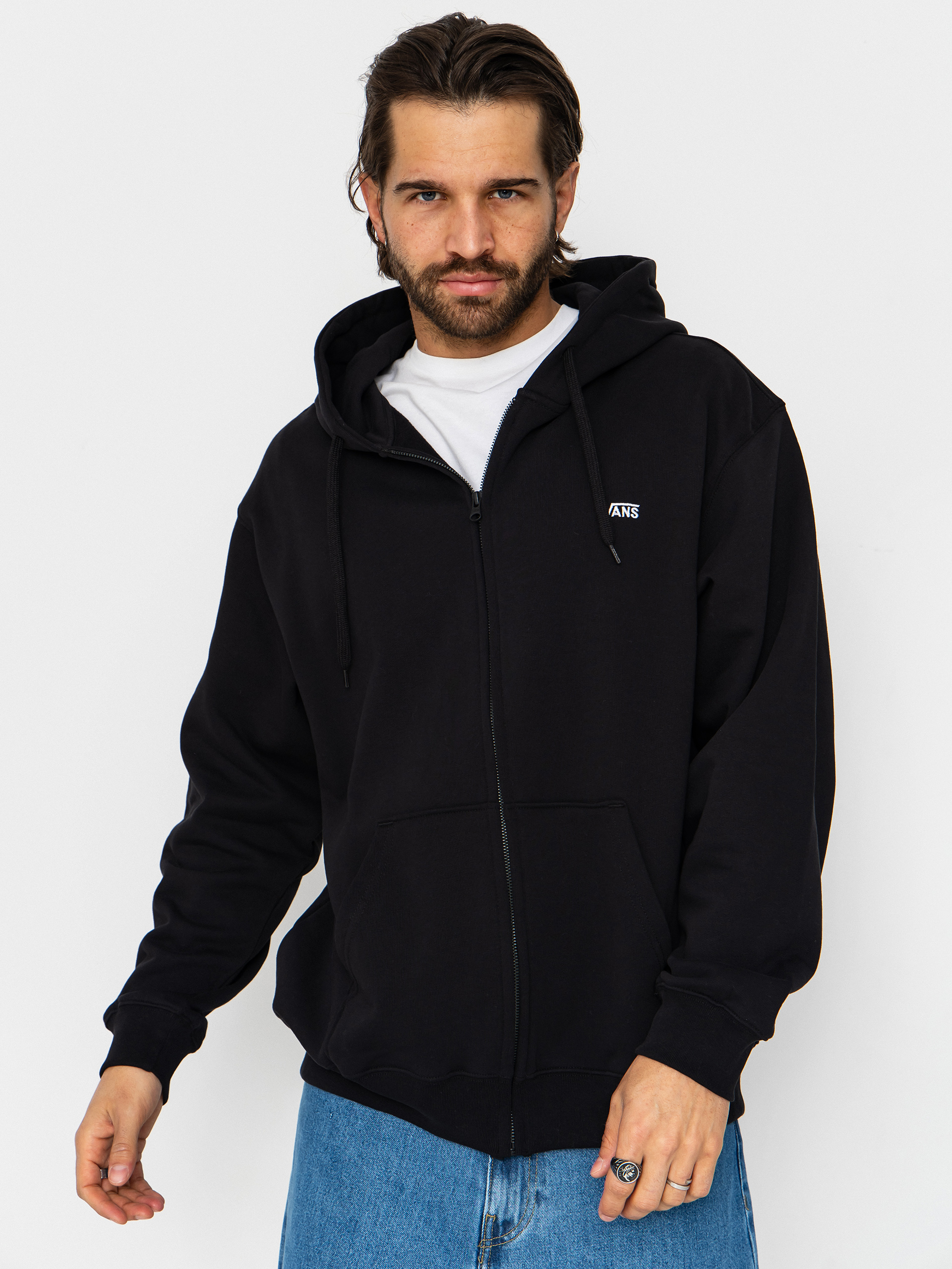 Mikina s kapucňou Vans Left Chest II Loose ZHD (black)