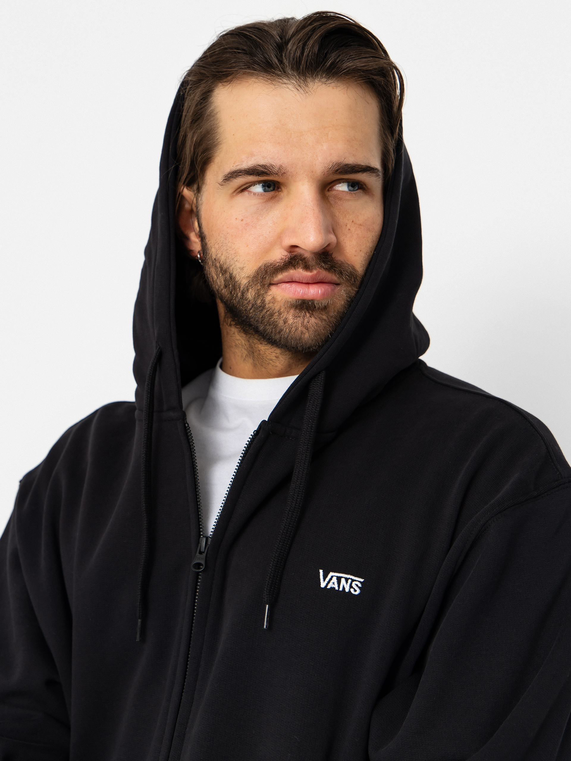 Mikina s kapucňou Vans Left Chest II Loose ZHD (black)