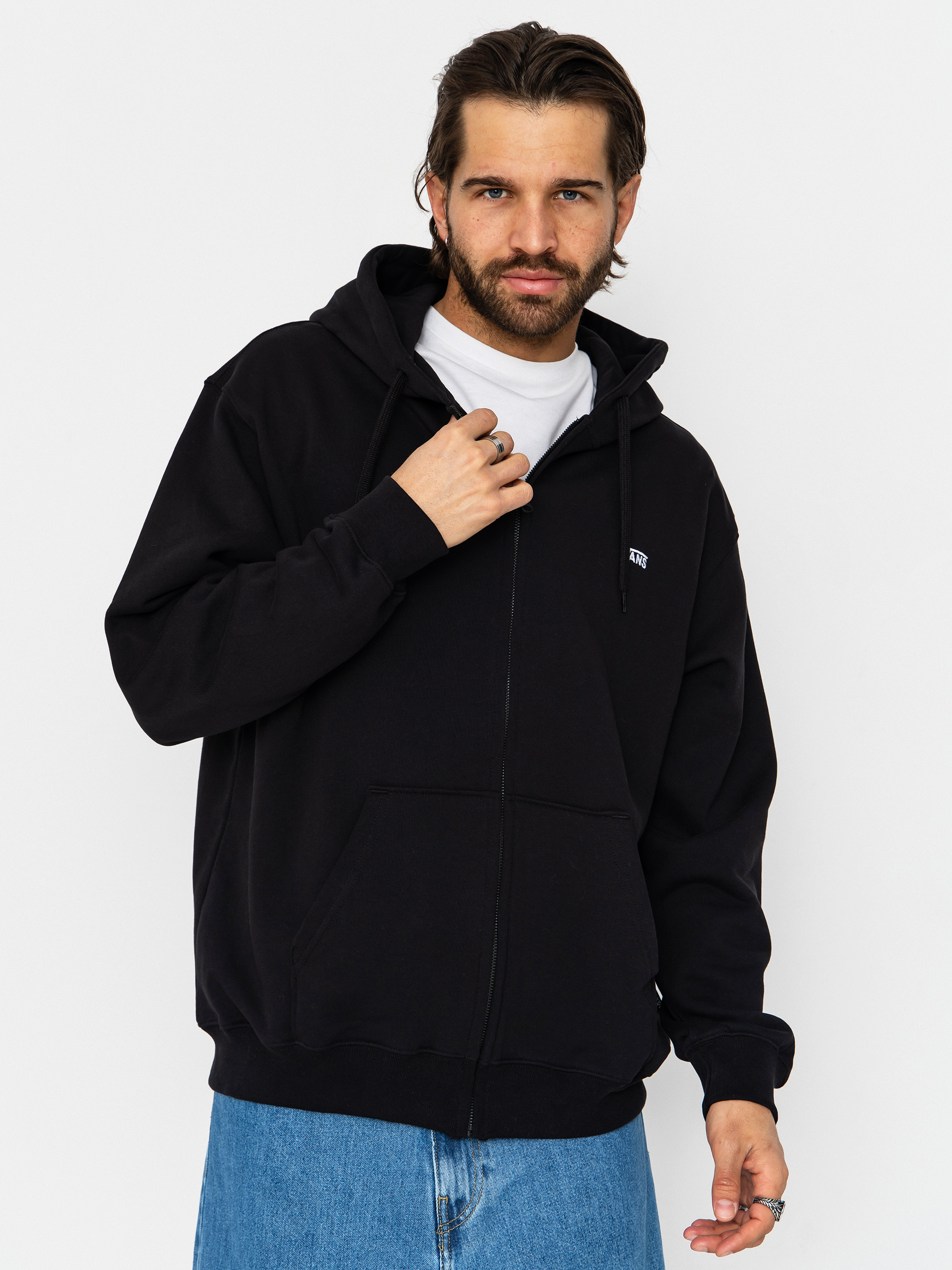 Mikina s kapucňou Vans Left Chest II Loose ZHD (black)