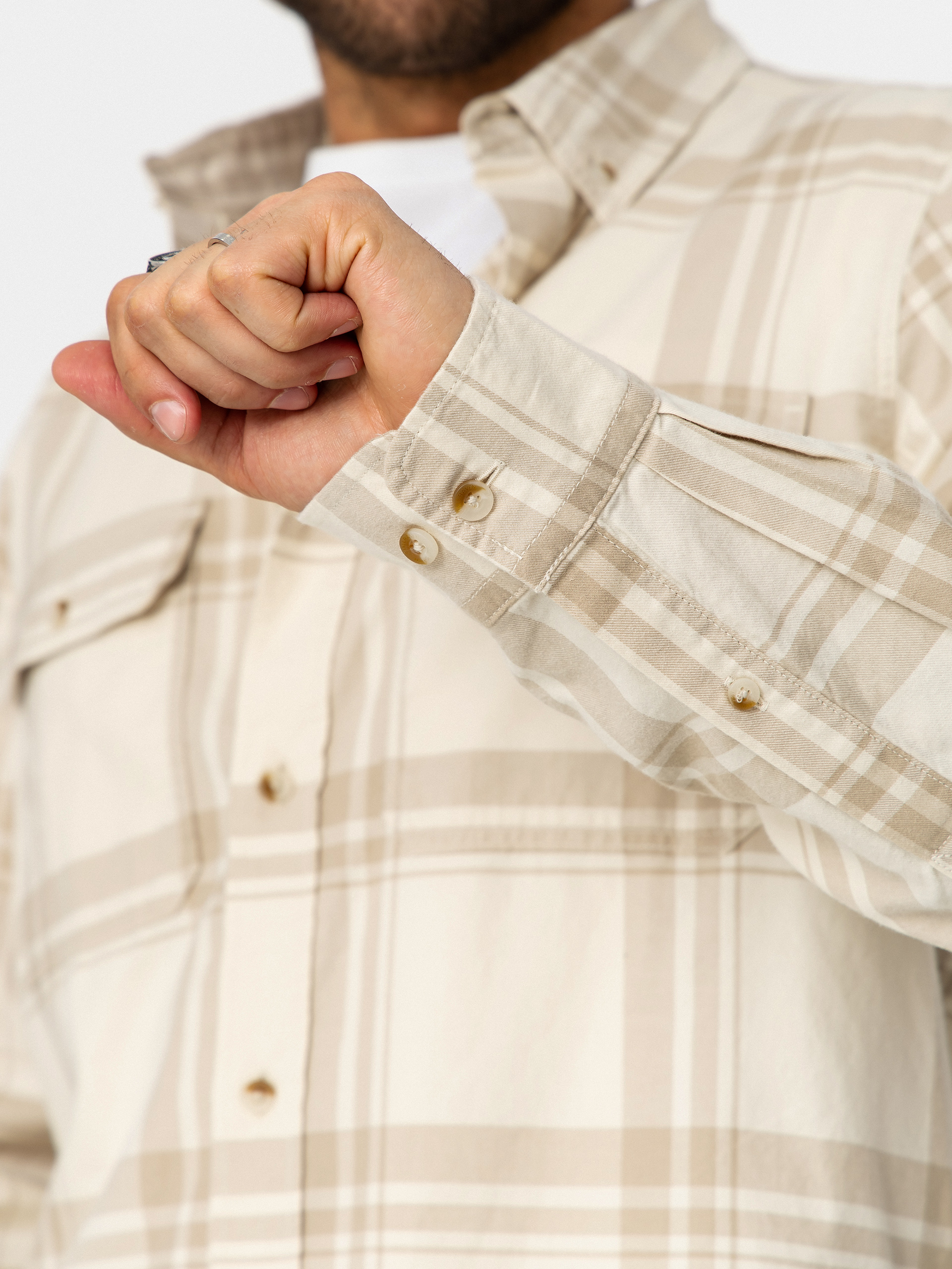Košeľa Fjallraven Ovik Lite Flannel (chalk white/fossil)
