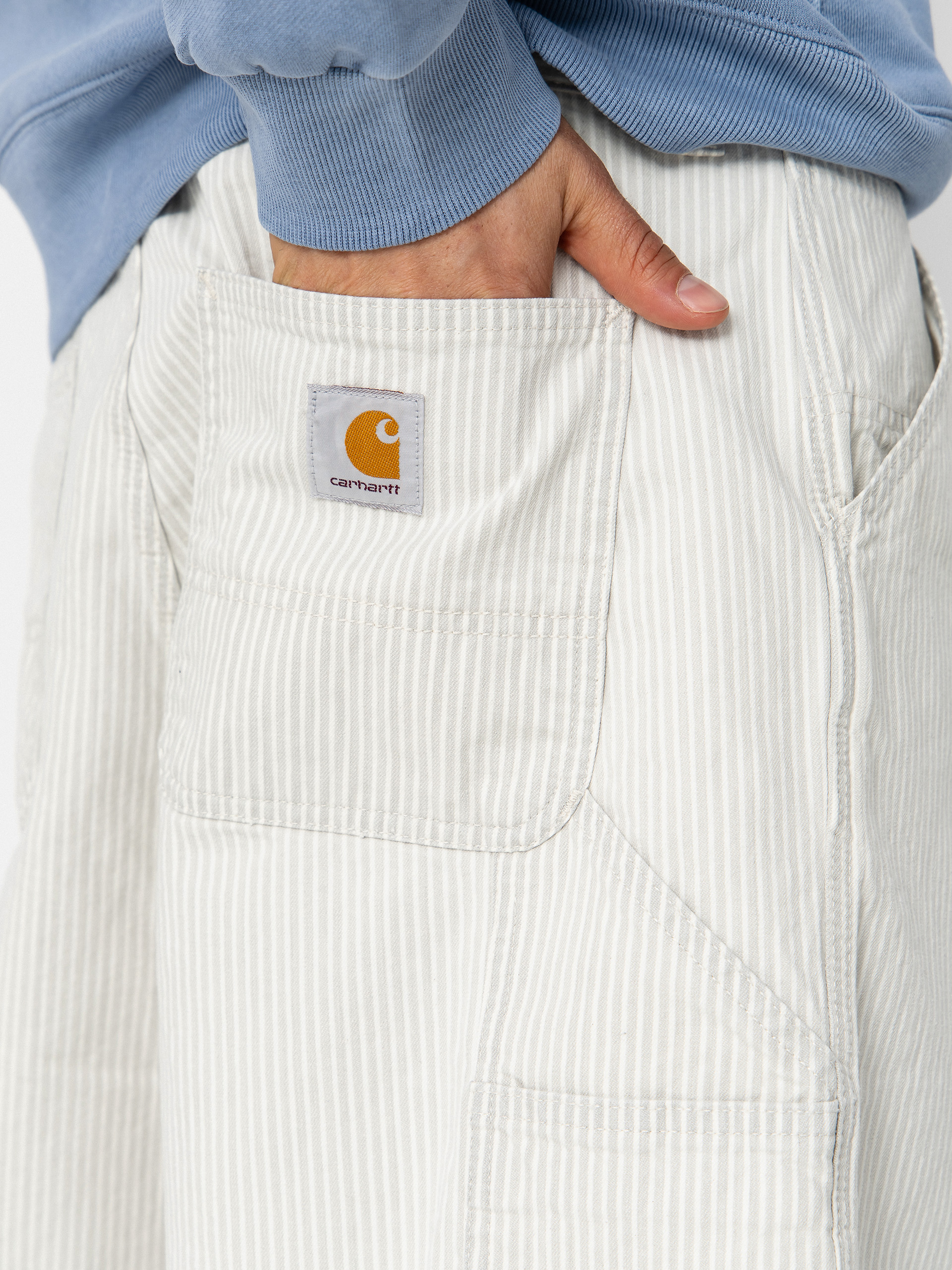 Nohavice Carhartt WIP Mercer Single Knee (mercer stripe/graphite/wax)