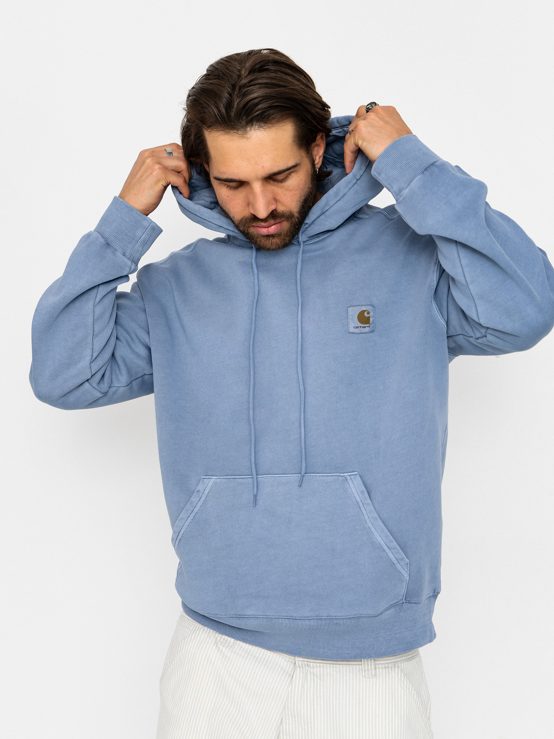 Mikina s kapucu0148ou Carhartt WIP Nelson HD (gentle blue)
