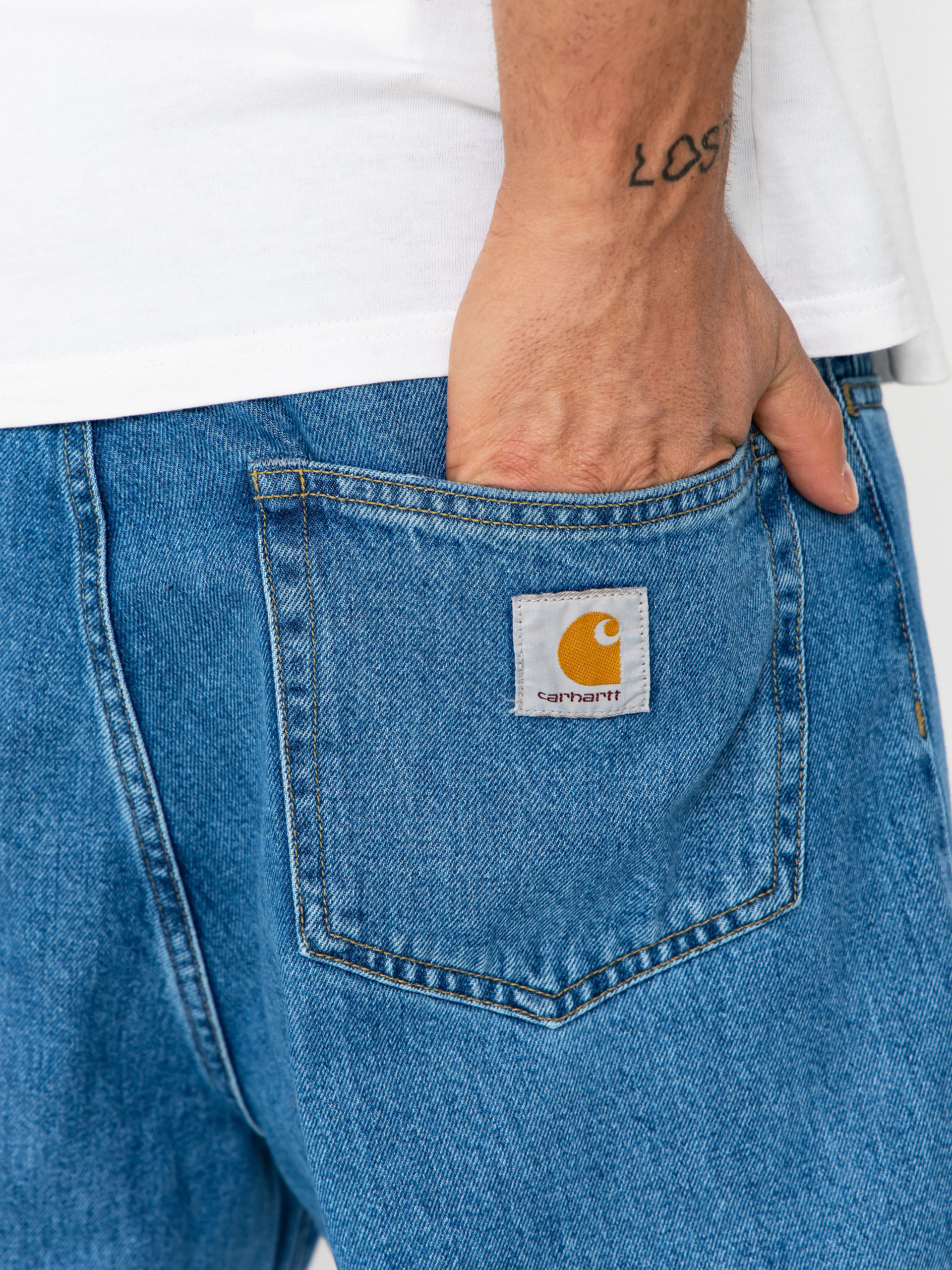 Nohavice Carhartt WIP Landon (blue heavy stone wash)