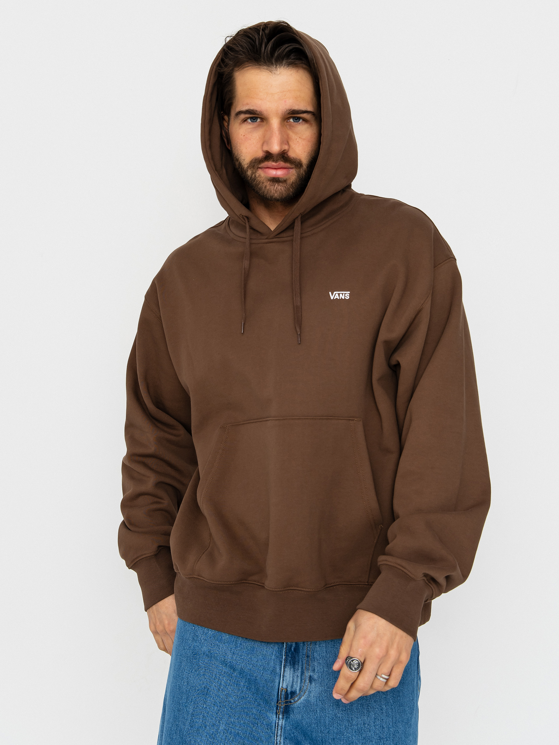 Mikina s kapucňou Vans Left Chest II Loose HD (vintage cocoa)
