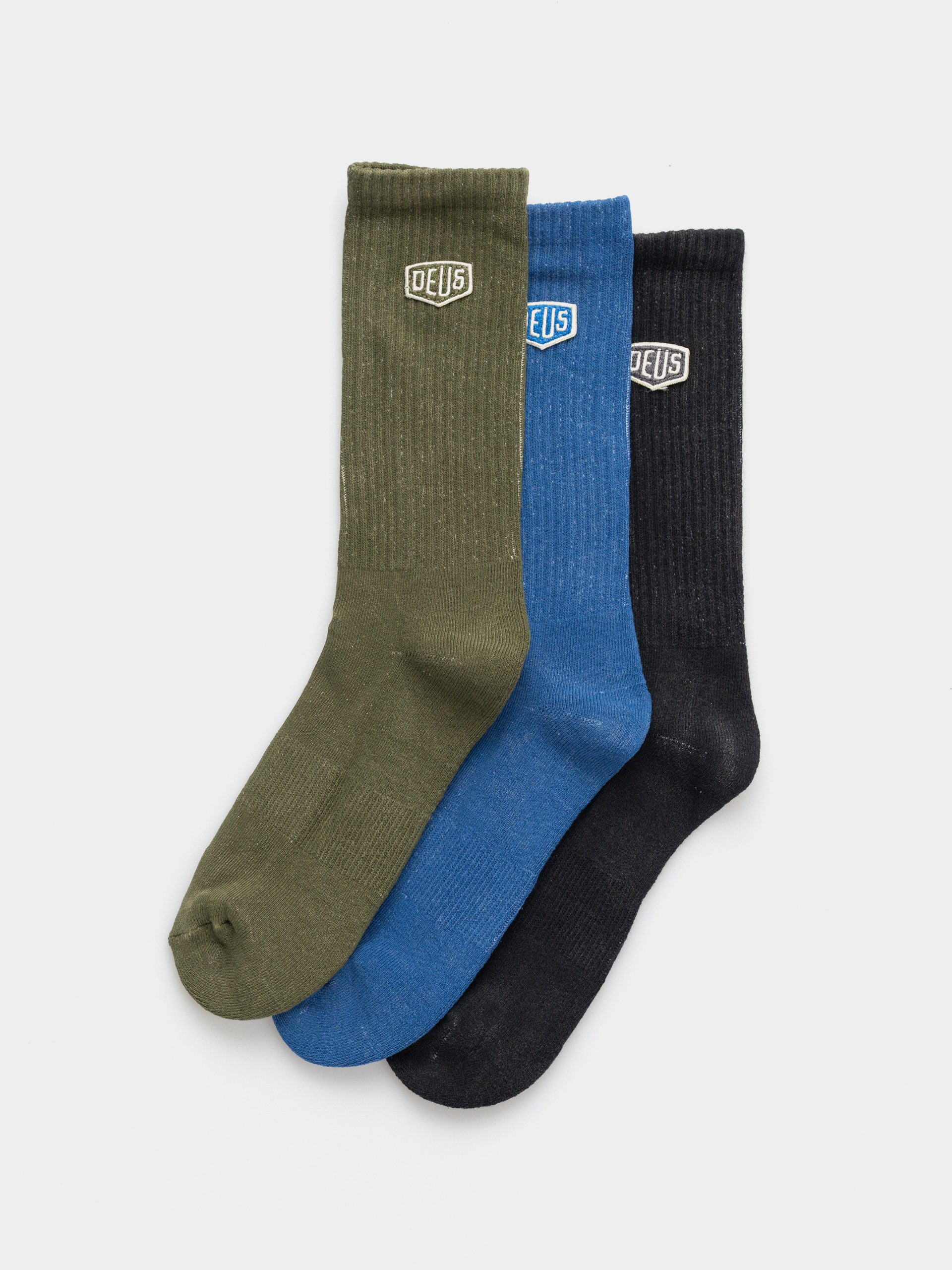 Ponožky Deus Ex Machina Shield Garment Dyed Sock 3 Pack (multi)