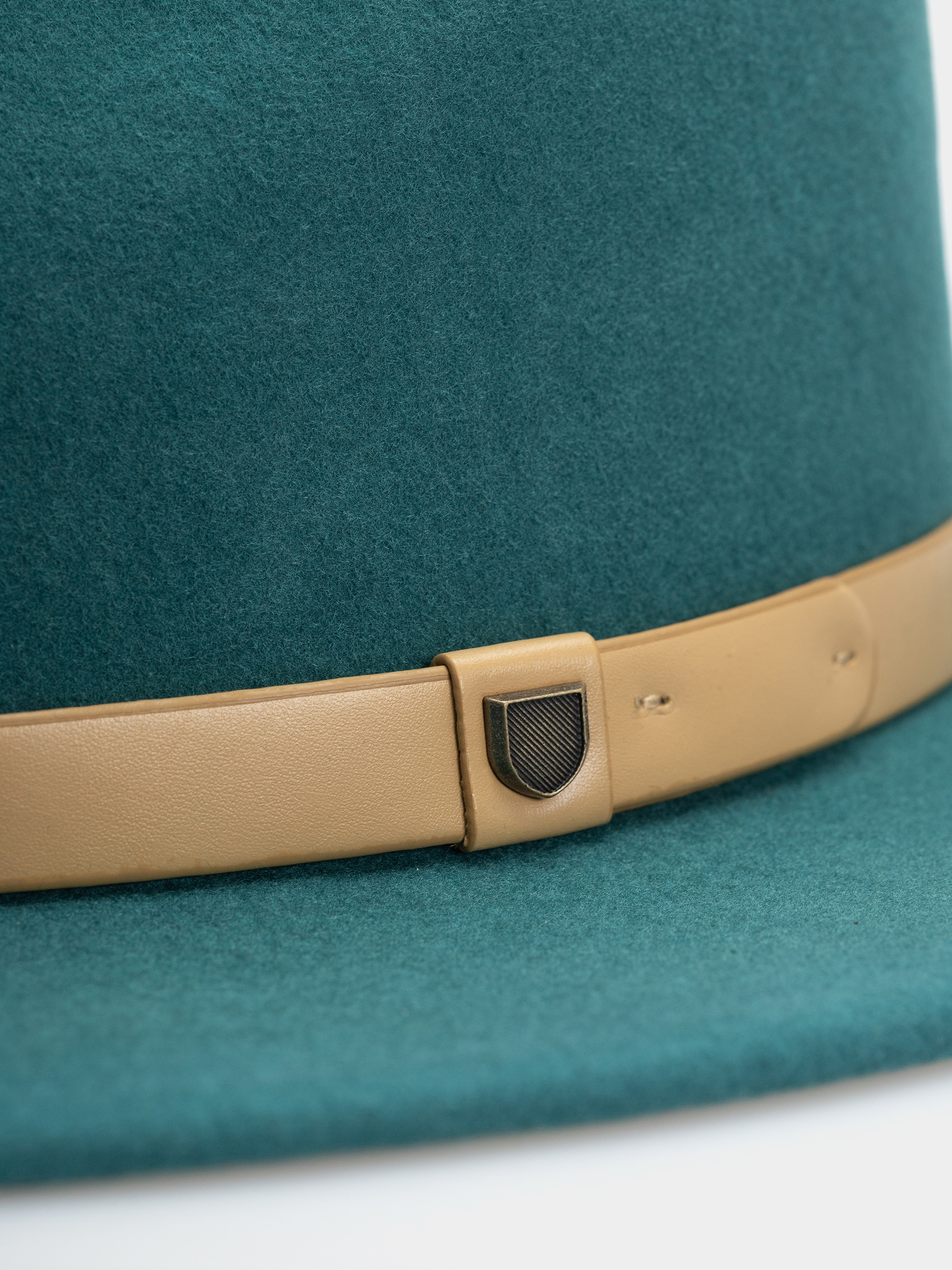 Klobúk Brixton Messer Fedora (transformative teal)