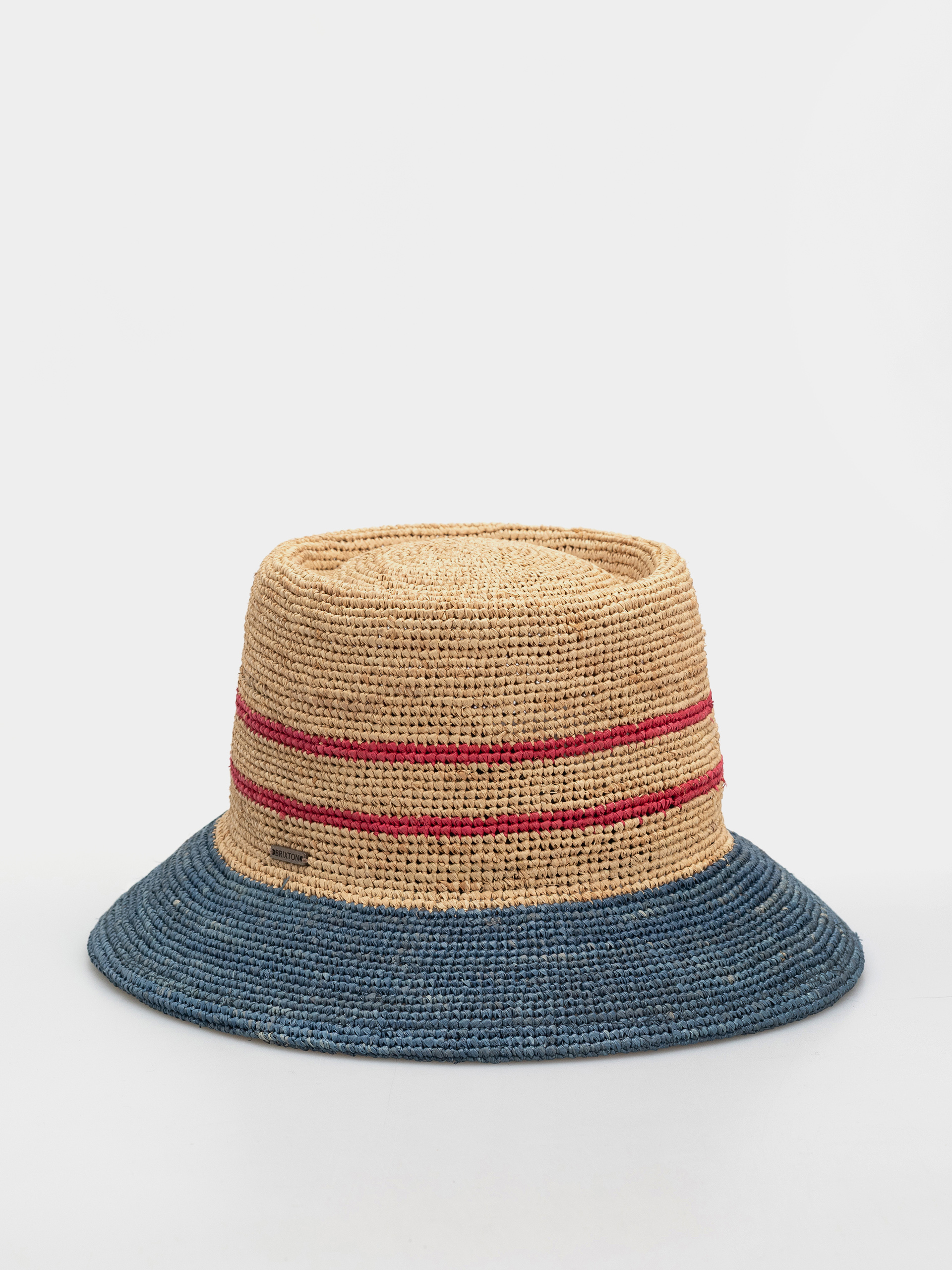 Klobúk Brixton Ellee Straw Bucket Wmn (natural/navy/red)