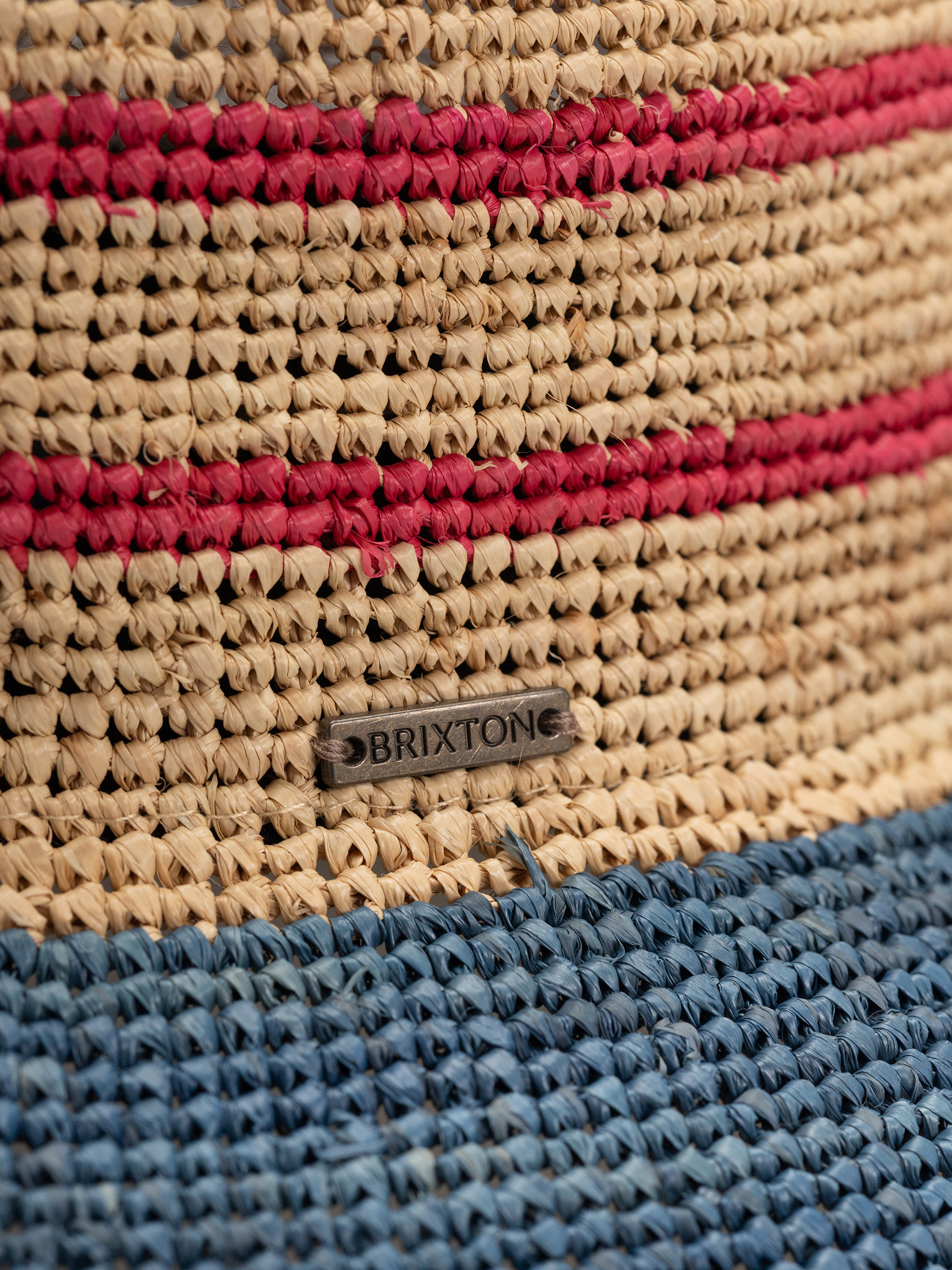 Klobúk Brixton Ellee Straw Bucket Wmn (natural/navy/red)