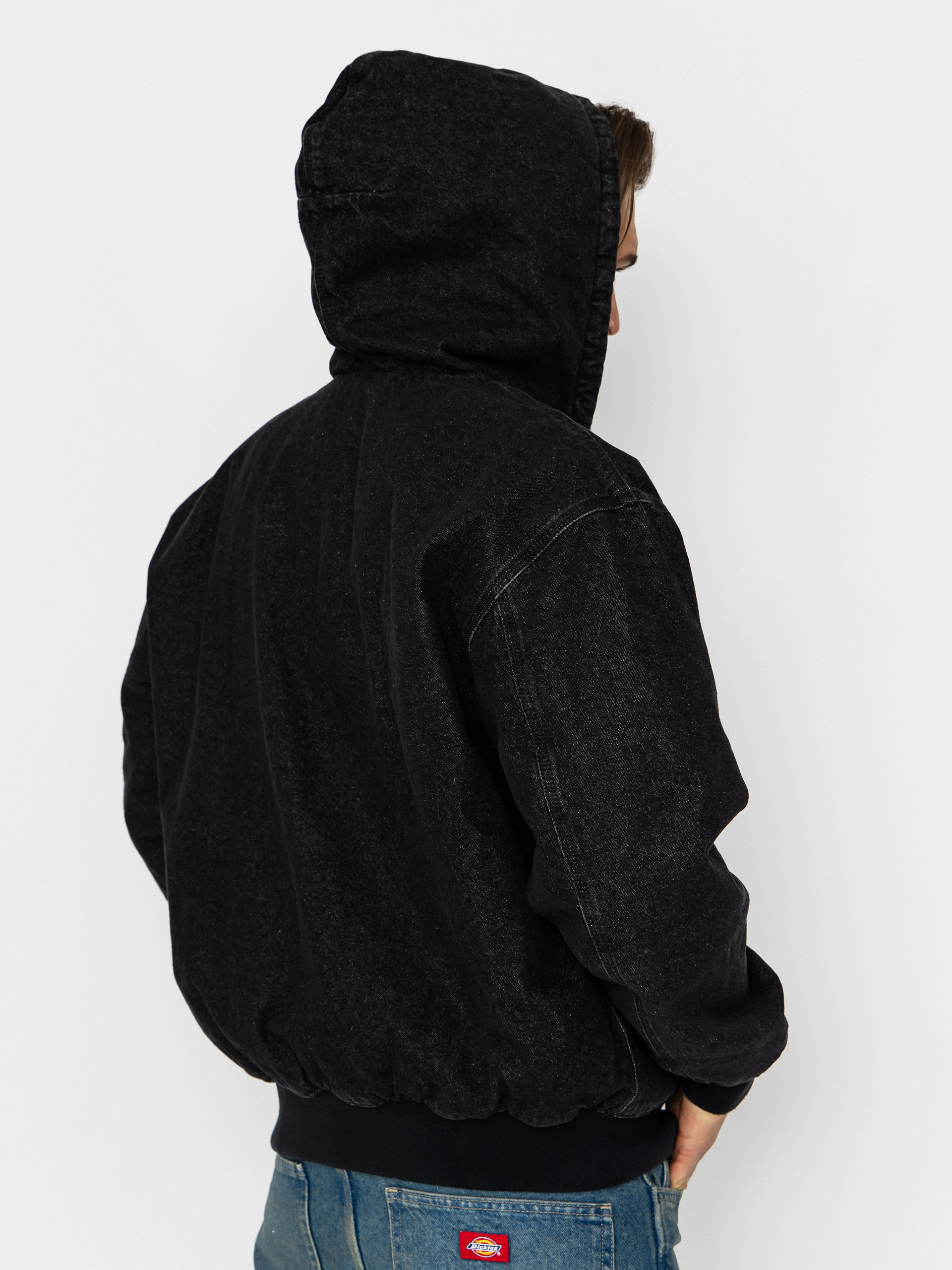 Bunda Dickies Hilham Lined Denim Hooded Bomber (black wash faded)
