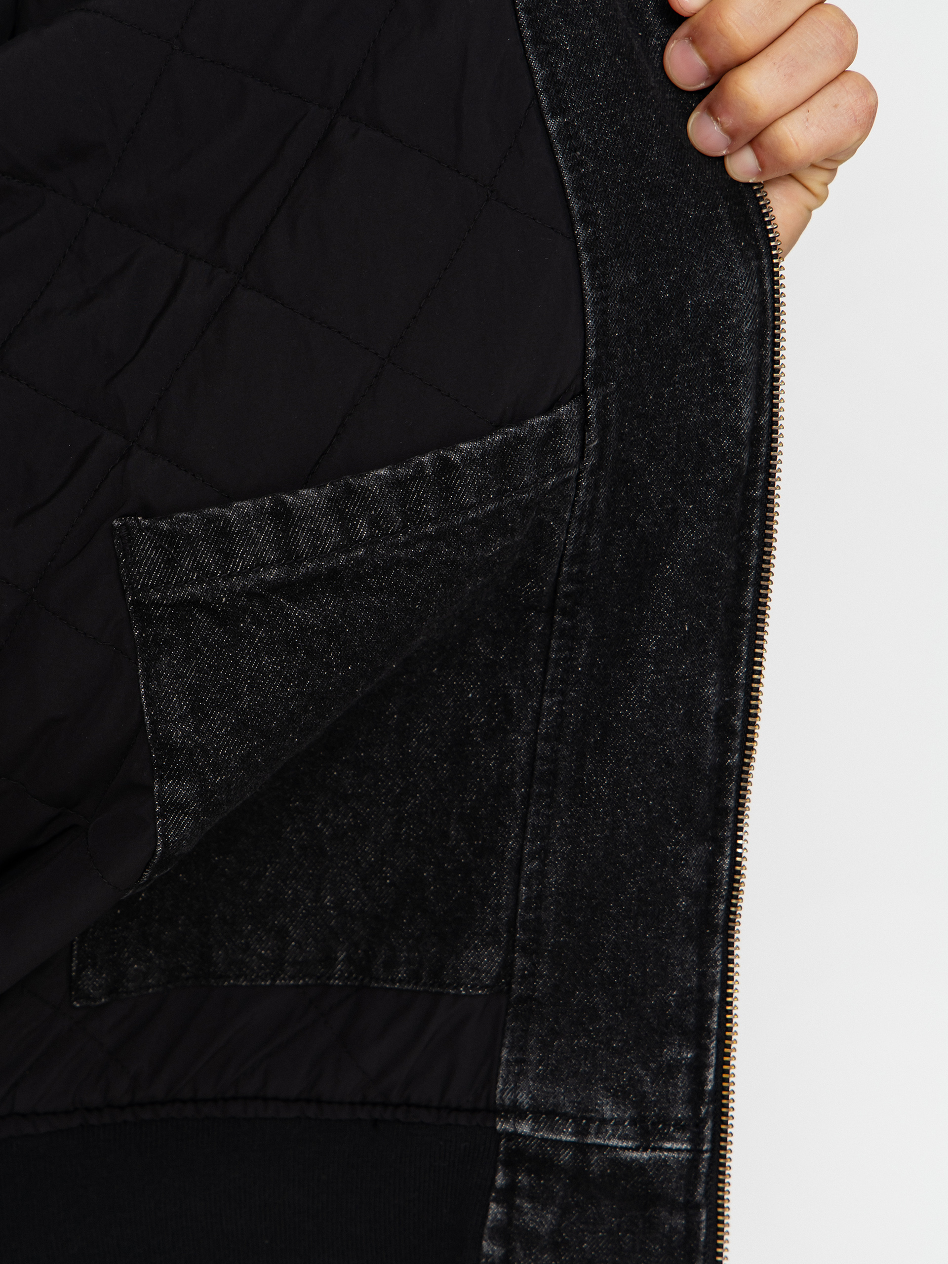 Bunda Dickies Hilham Lined Denim Hooded Bomber (black wash faded)