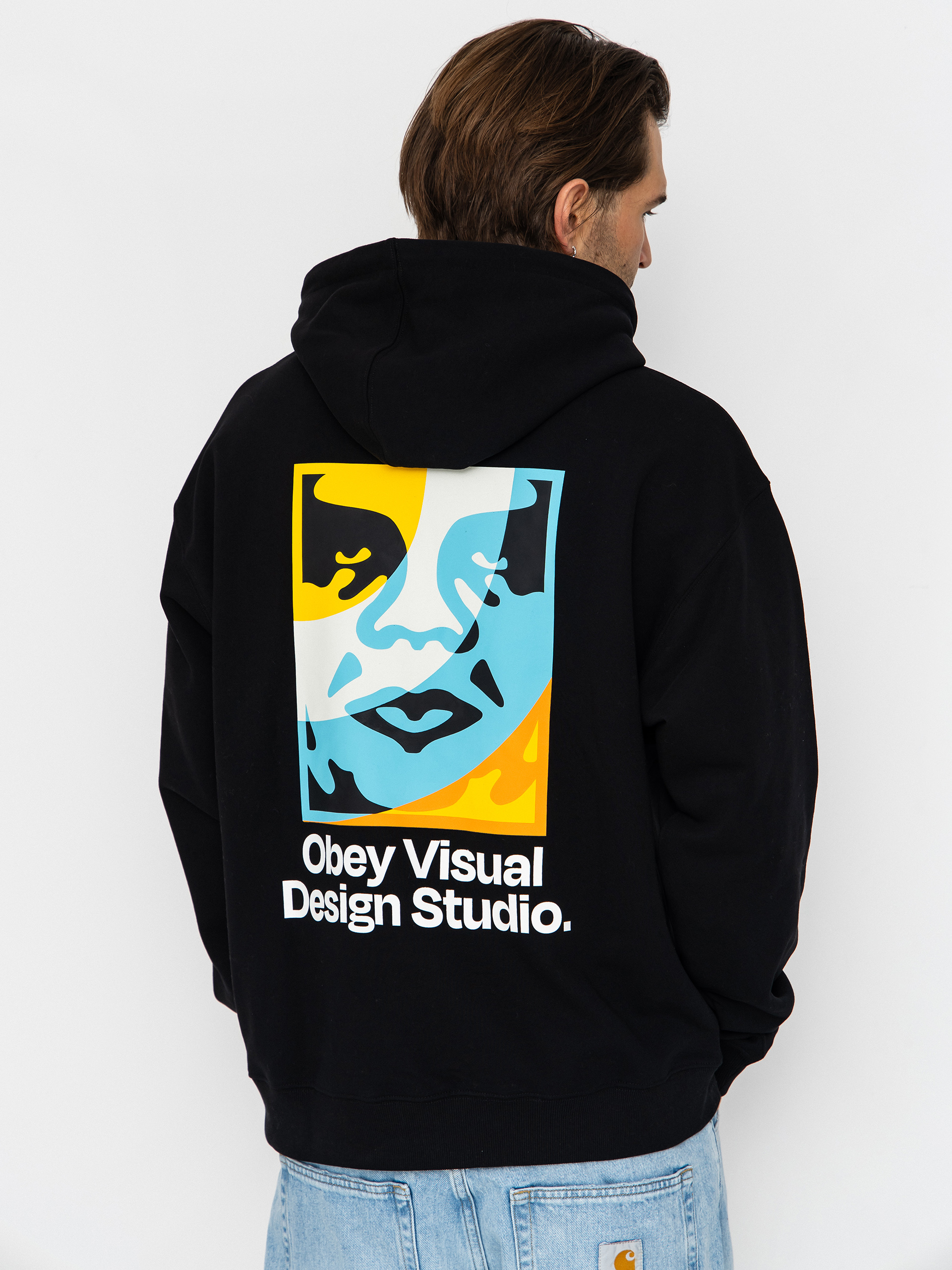 Mikina s kapucňou OBEY Visual Design Studio HD (black)