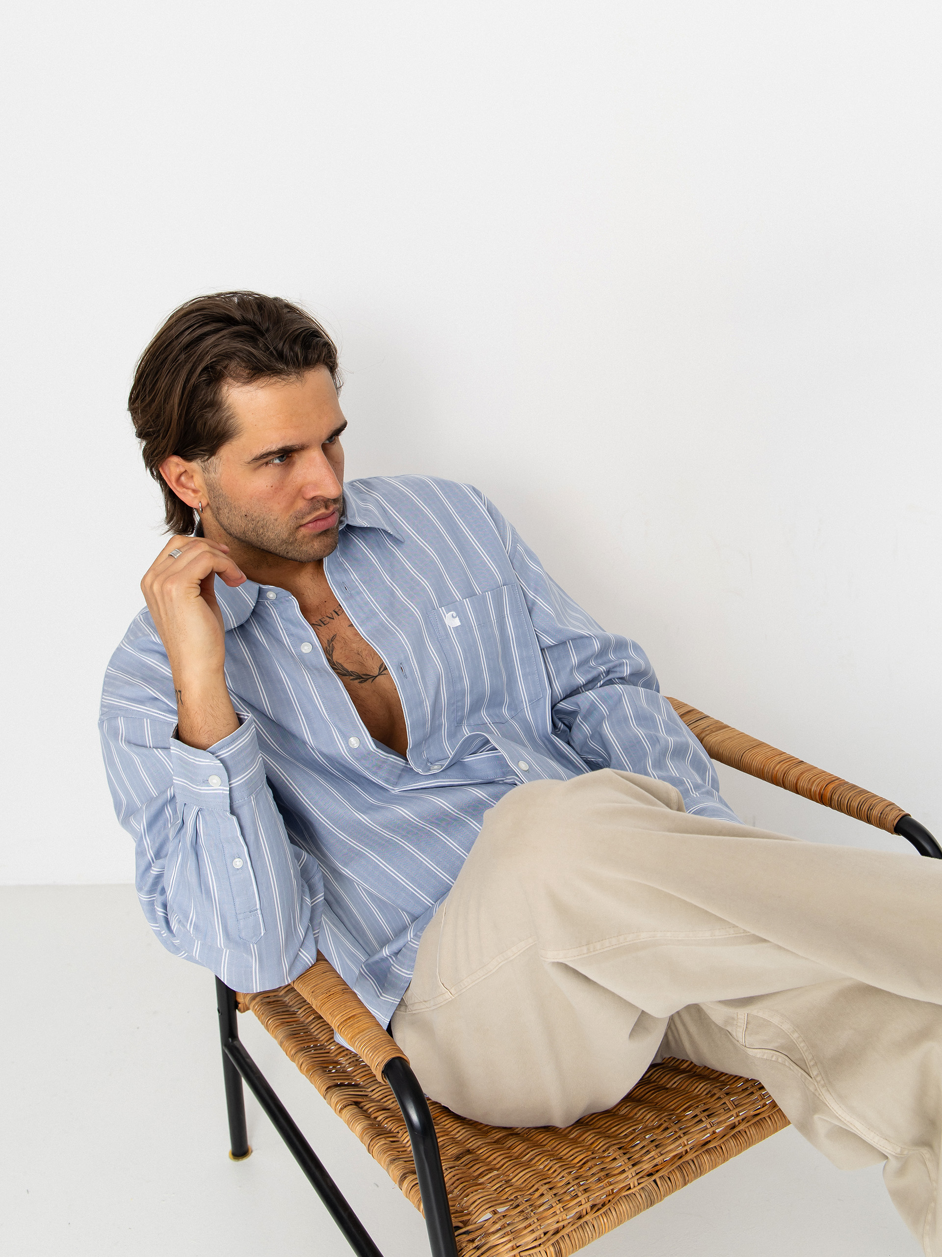 Košeľa Carhartt WIP Beale (beale stripe/gentle blue/white)