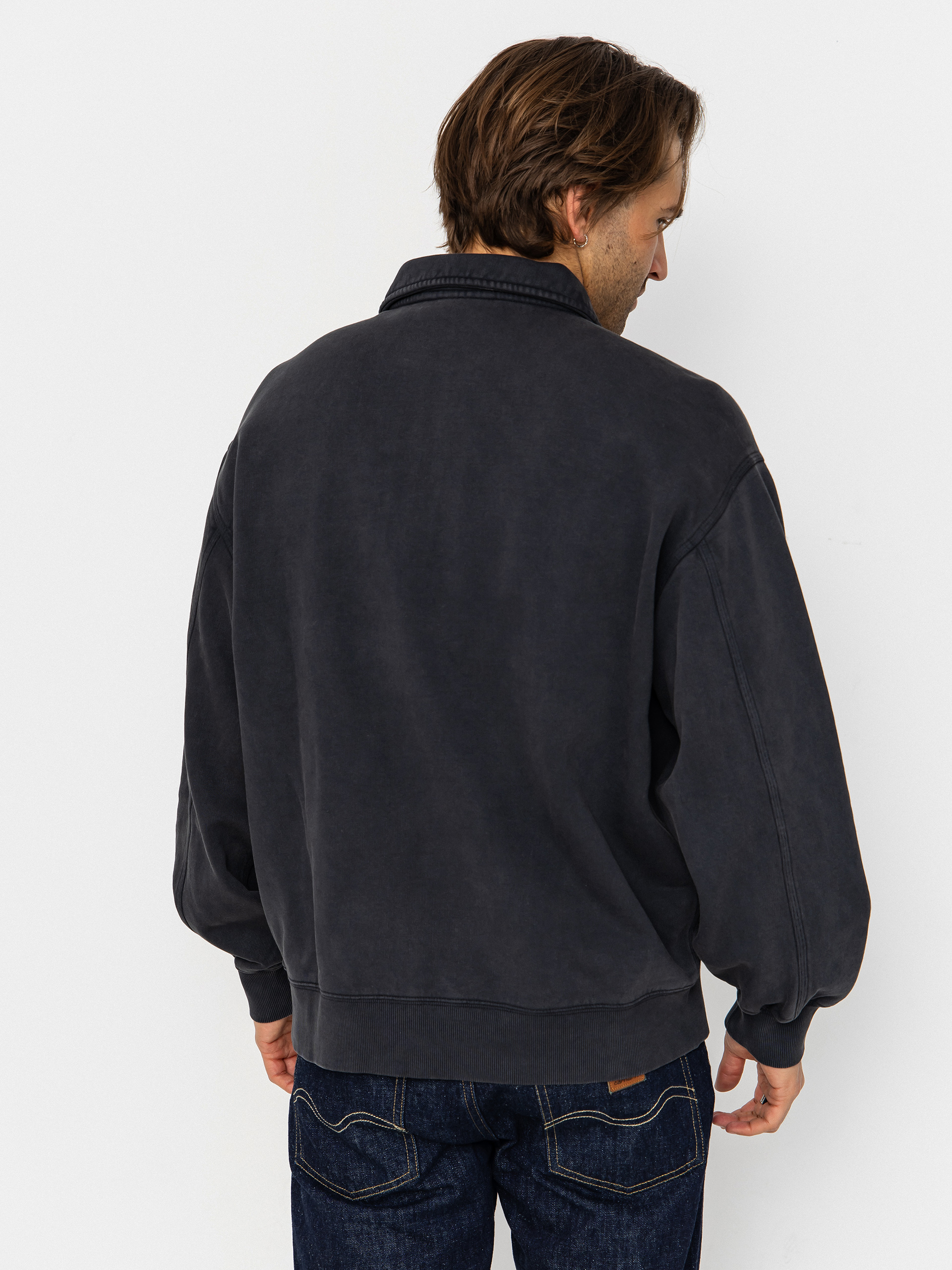Mikina Carhartt WIP Half Zip Detroit (black)