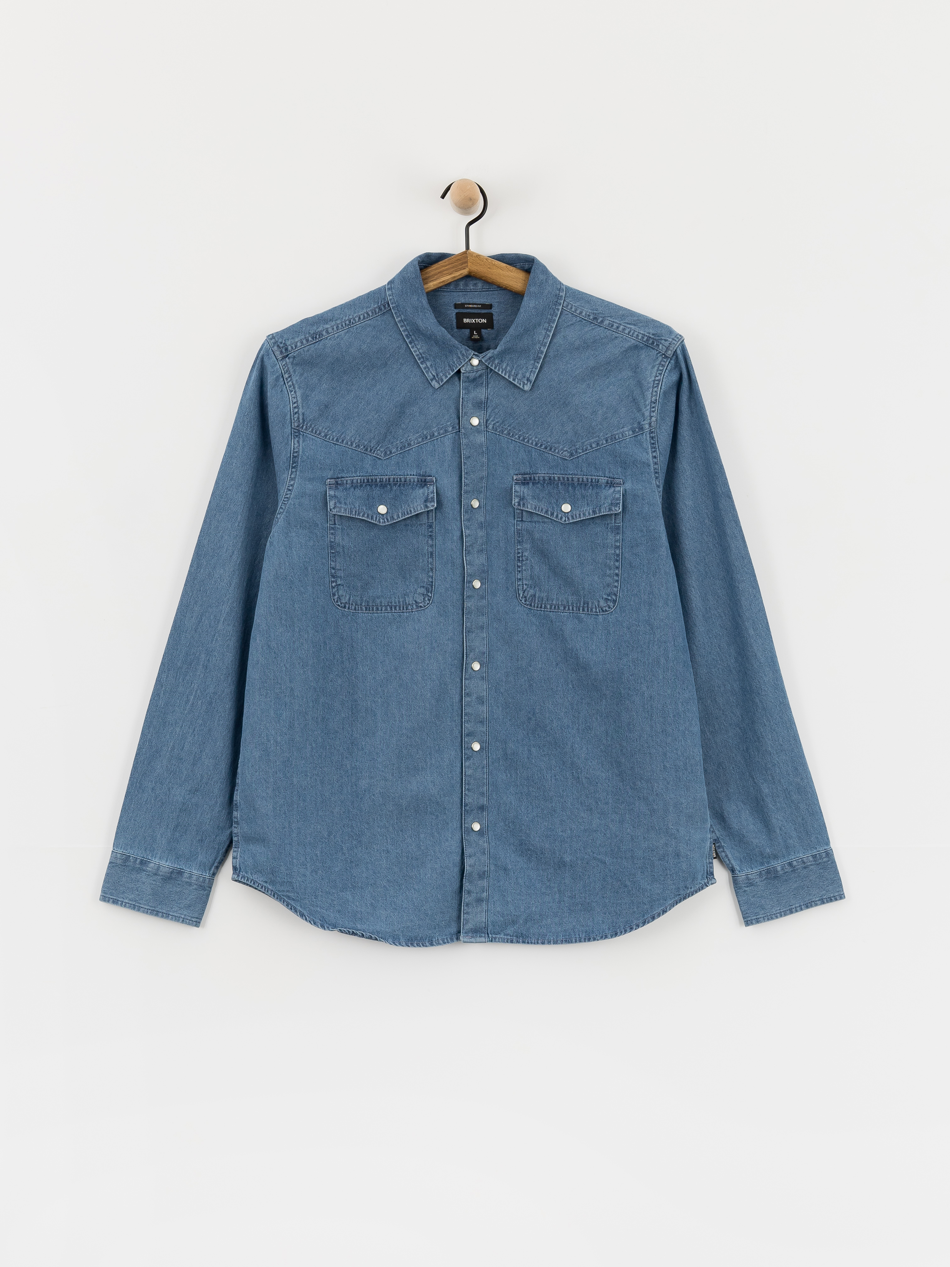 Košeľa Brixton Waylon Lw Overshirt (med wash chambrey)