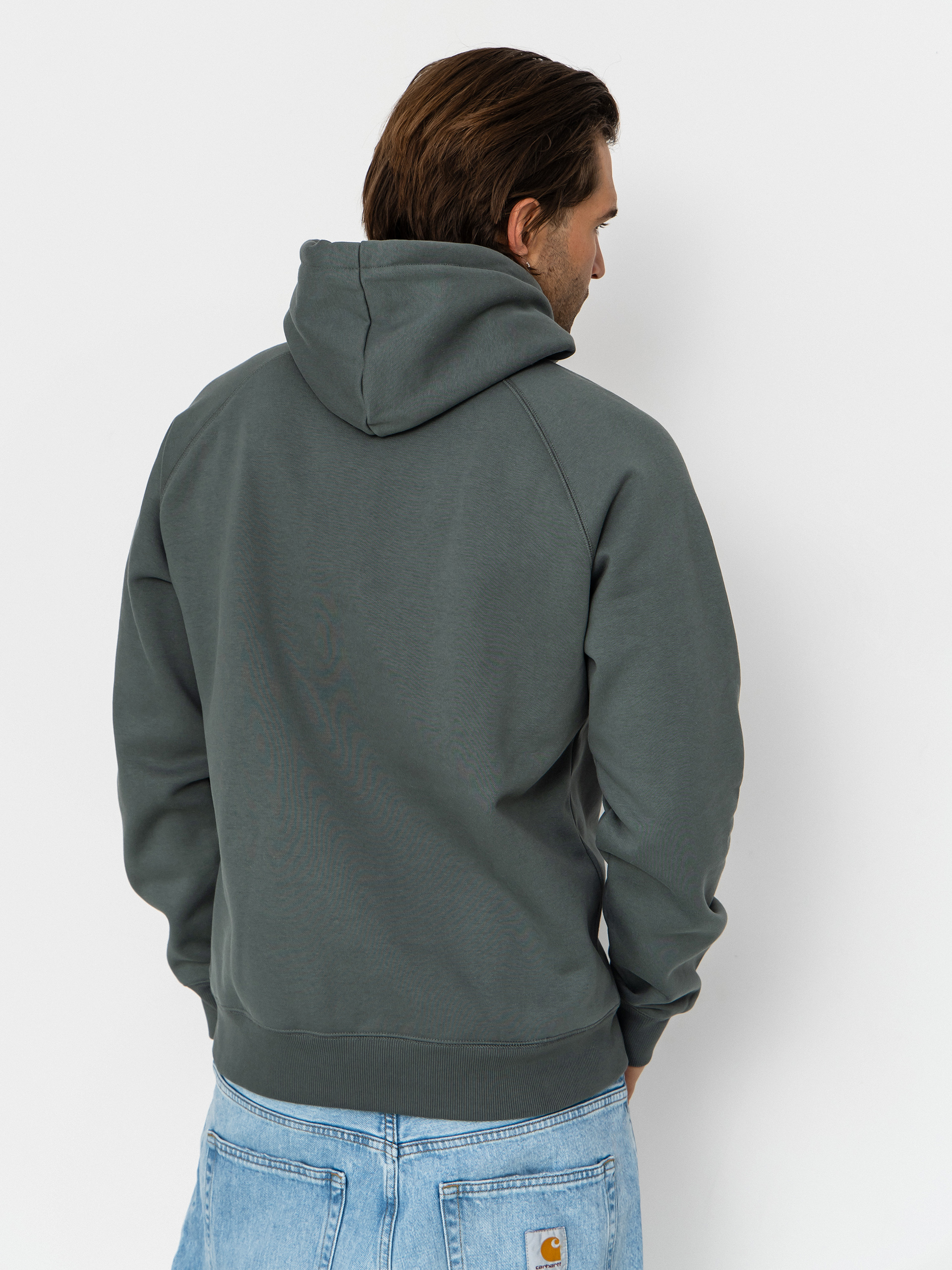 Mikina s kapucňou Carhartt WIP Chase HD (velvet green/gold)