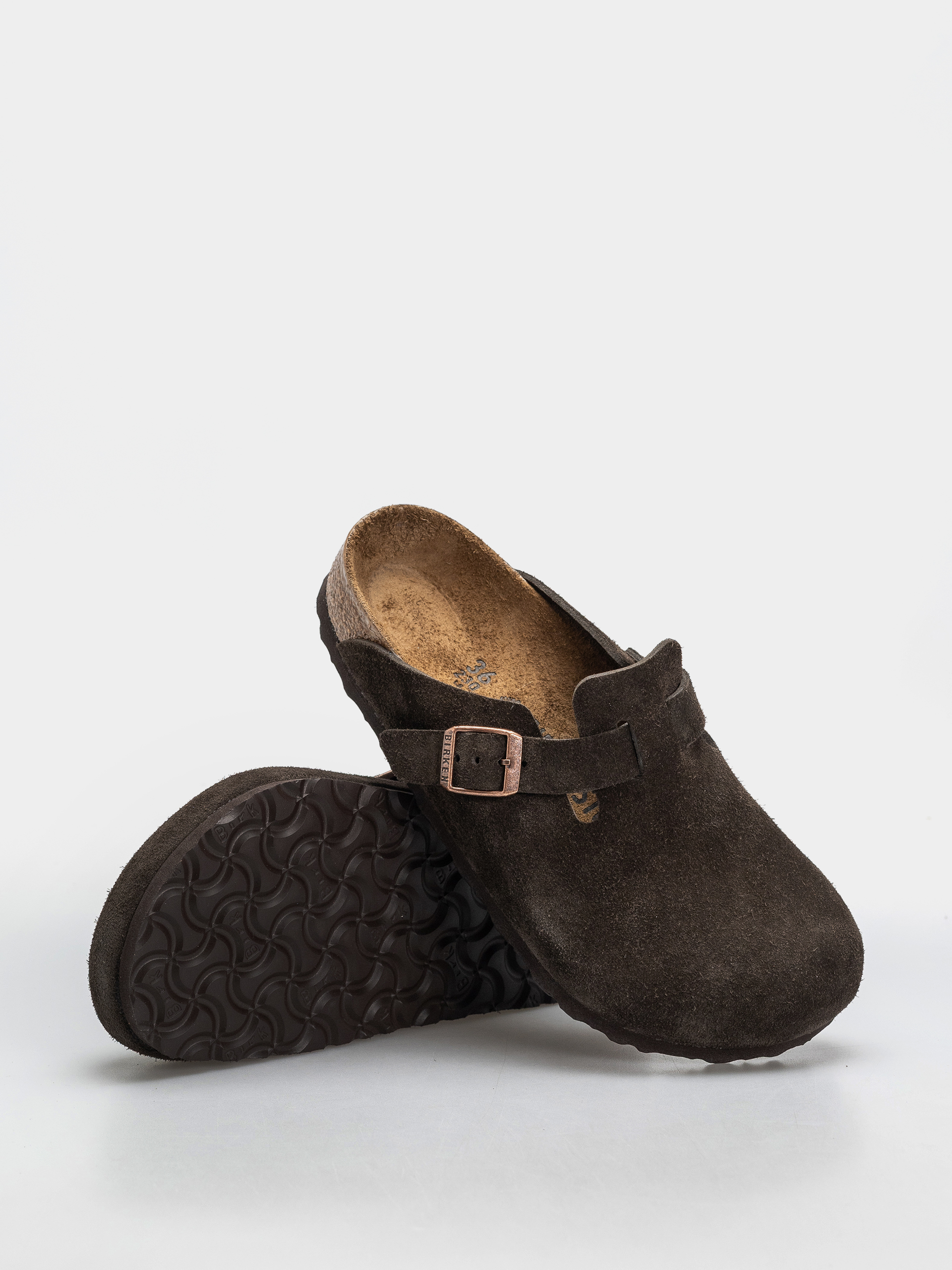 Šľapky Birkenstock Boston Suede Leather Regular (mocca)