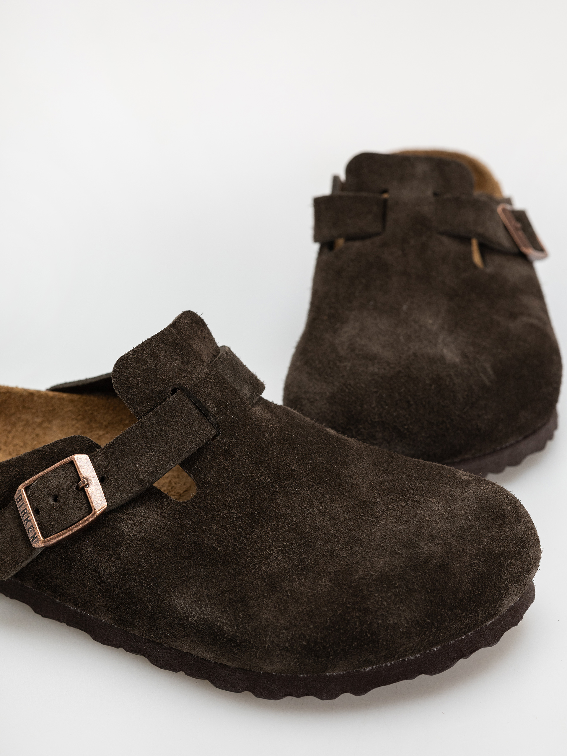 Šľapky Birkenstock Boston Suede Leather Regular (mocca)
