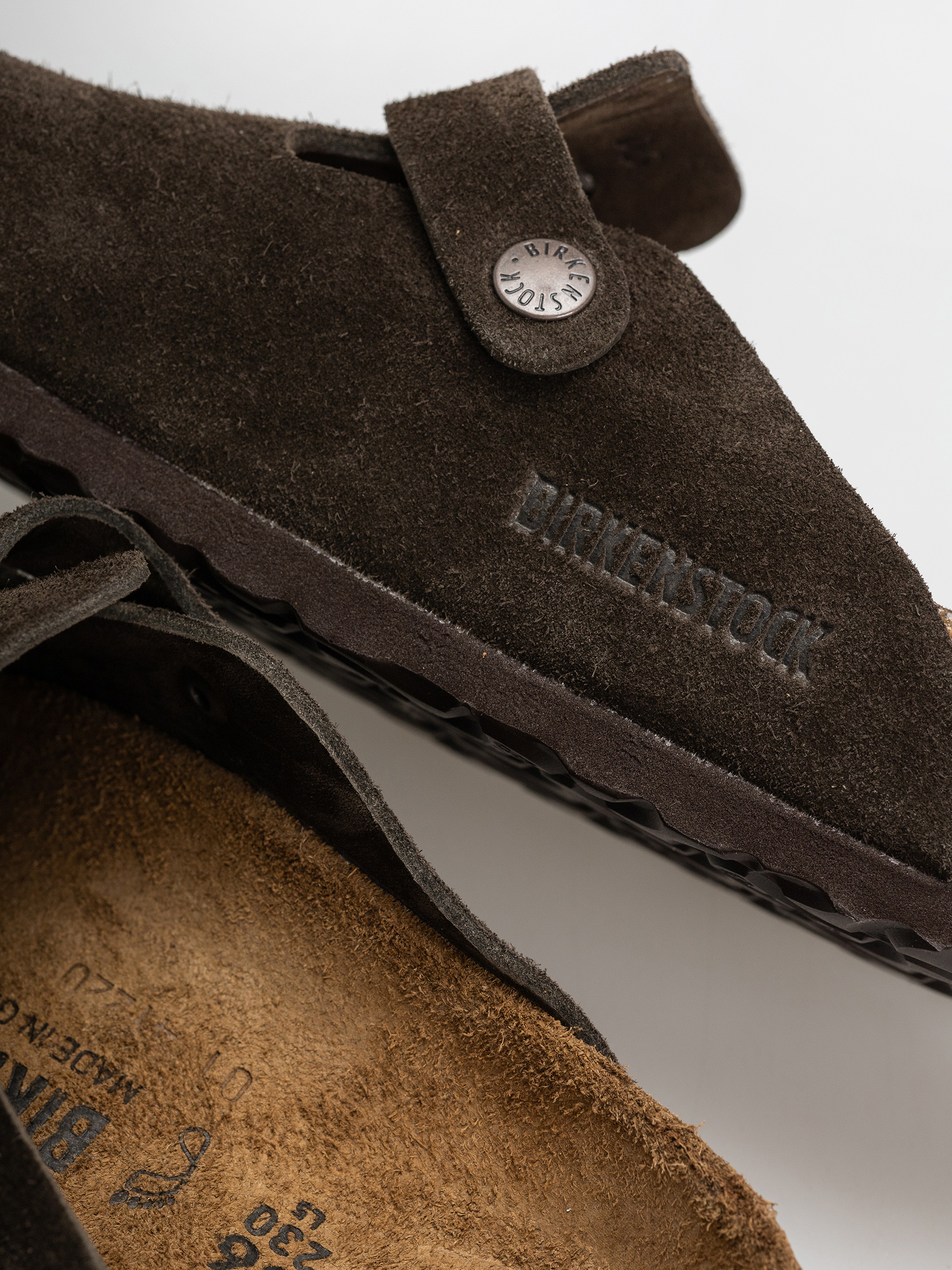 Šľapky Birkenstock Boston Suede Leather Regular (mocca)