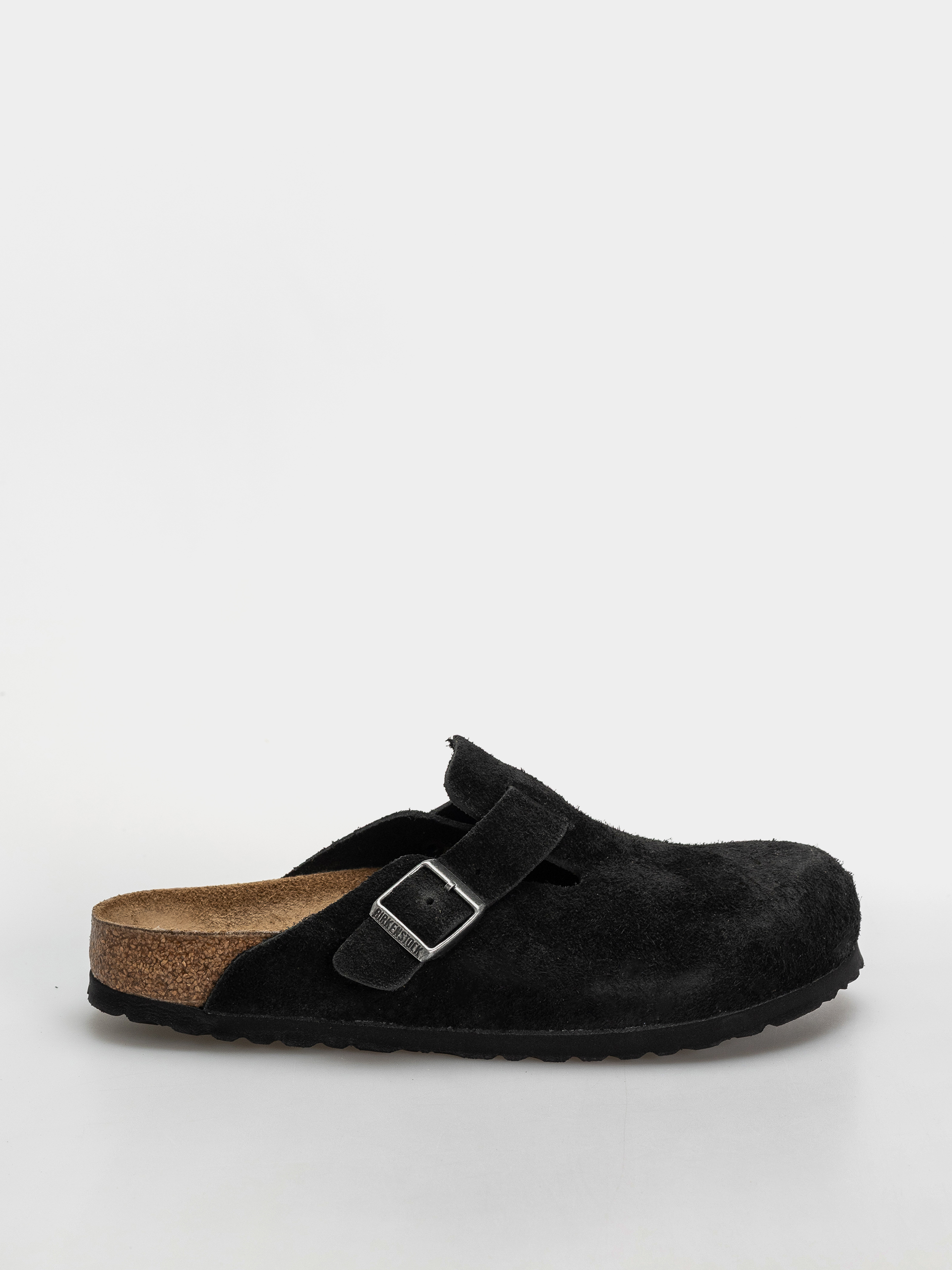 Šľapky Birkenstock Boston Suede Leather Narrow (black)