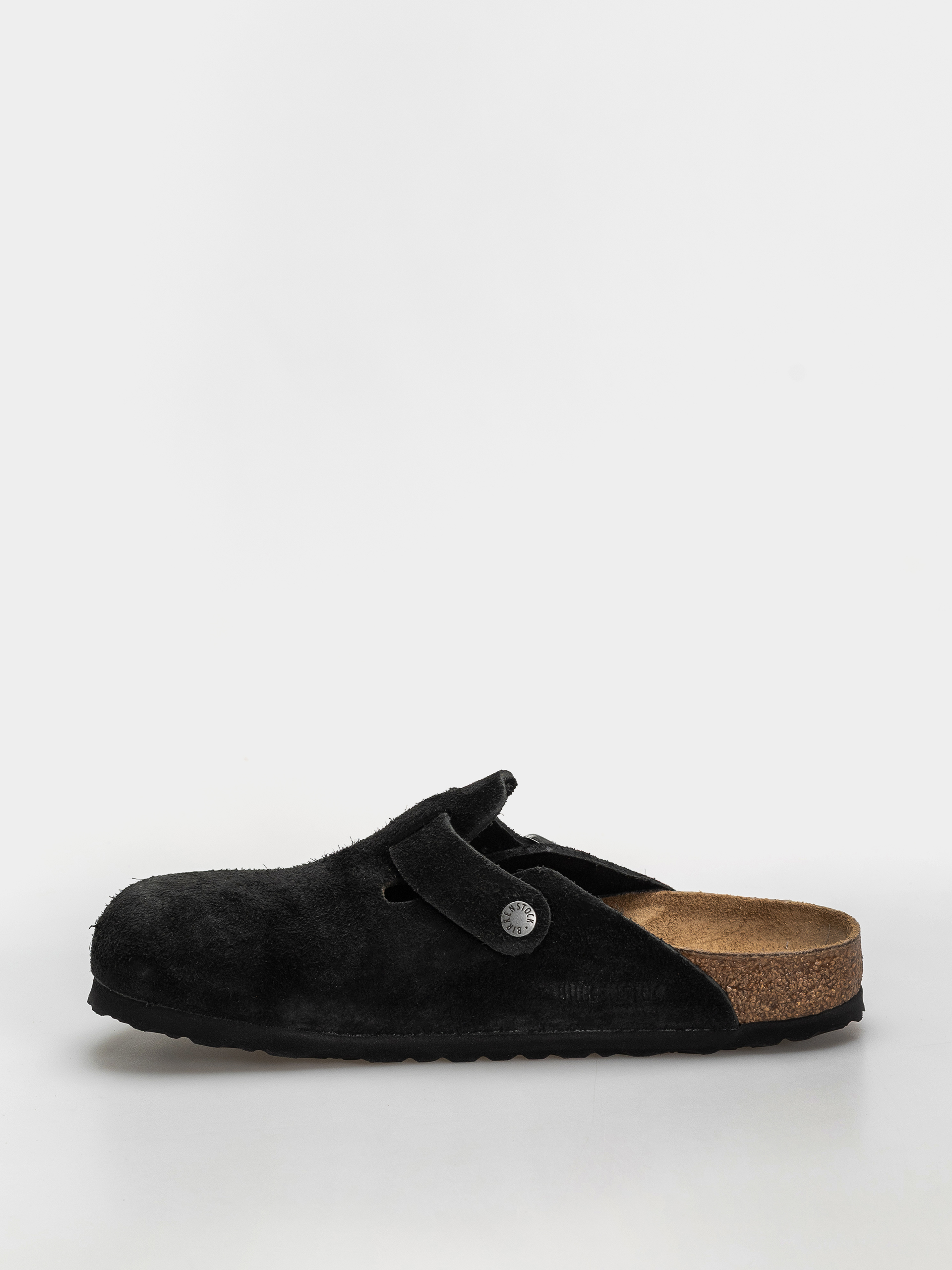 Šľapky Birkenstock Boston Suede Leather Narrow (black)