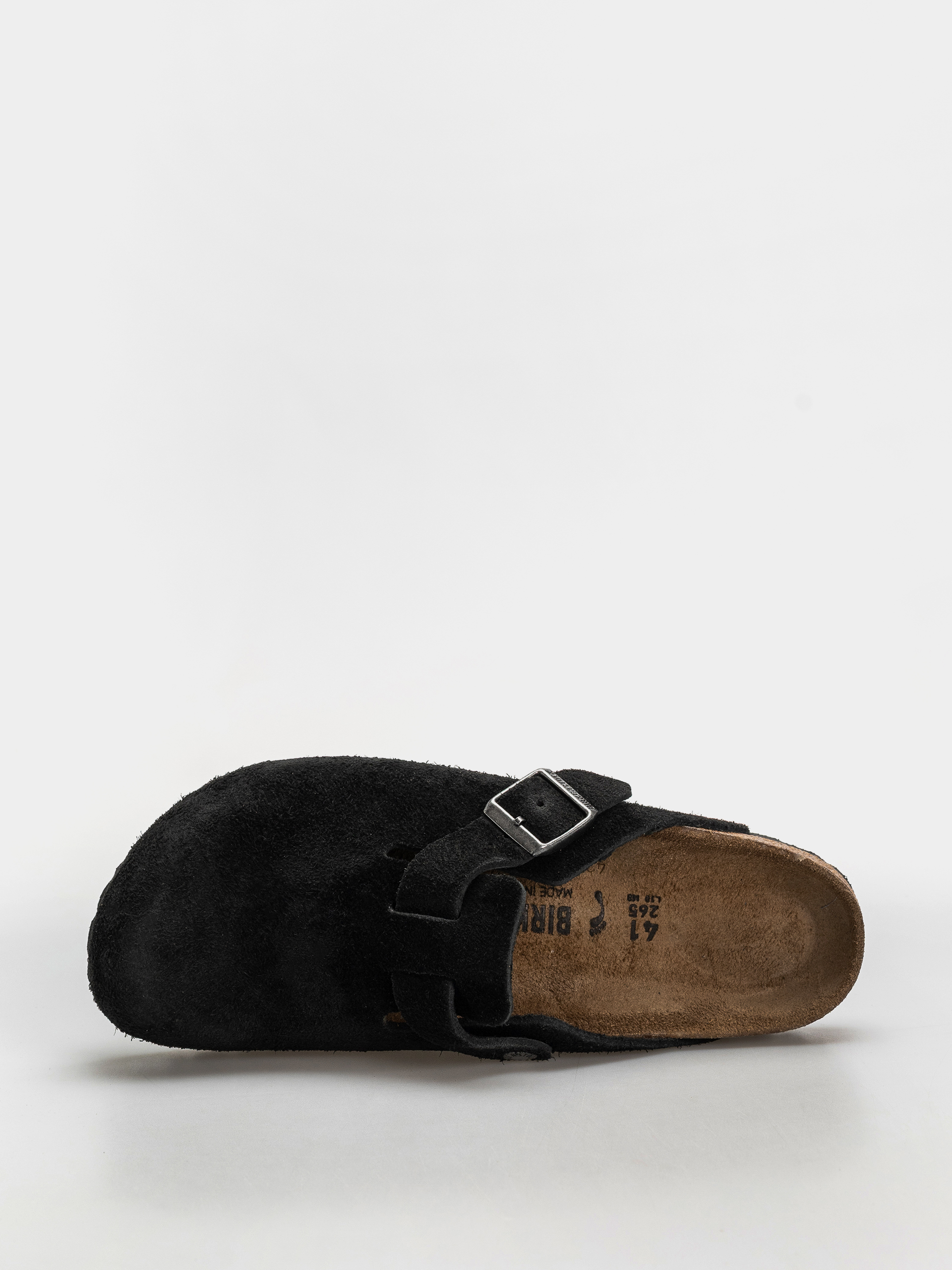 Šľapky Birkenstock Boston Suede Leather Narrow (black)