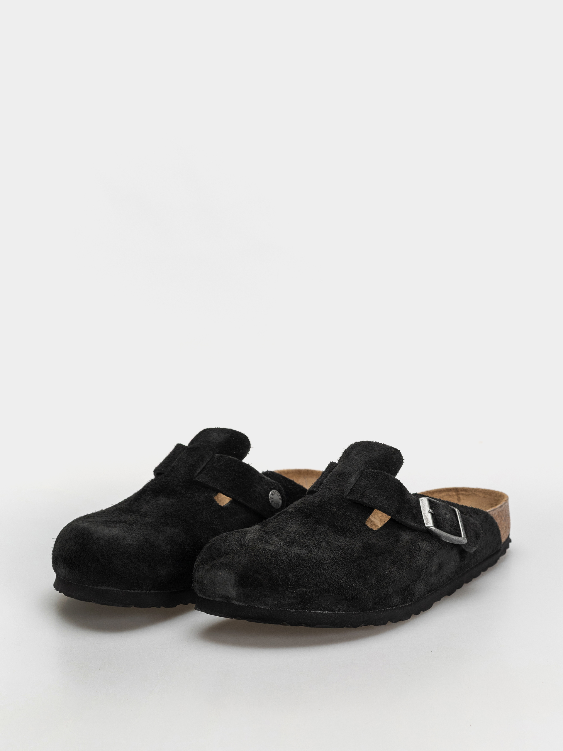 Šľapky Birkenstock Boston Suede Leather Narrow (black)