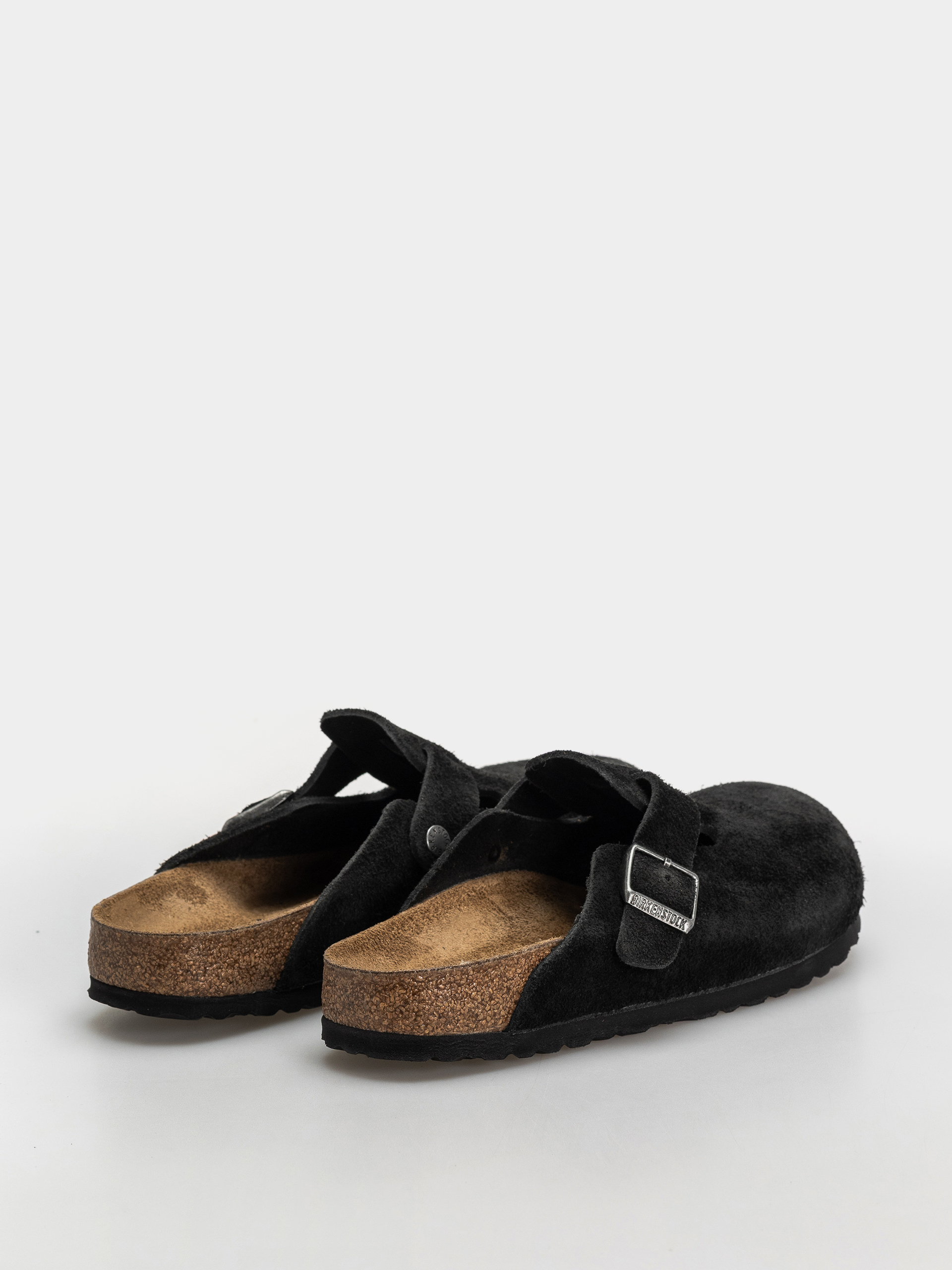 Šľapky Birkenstock Boston Suede Leather Narrow (black)