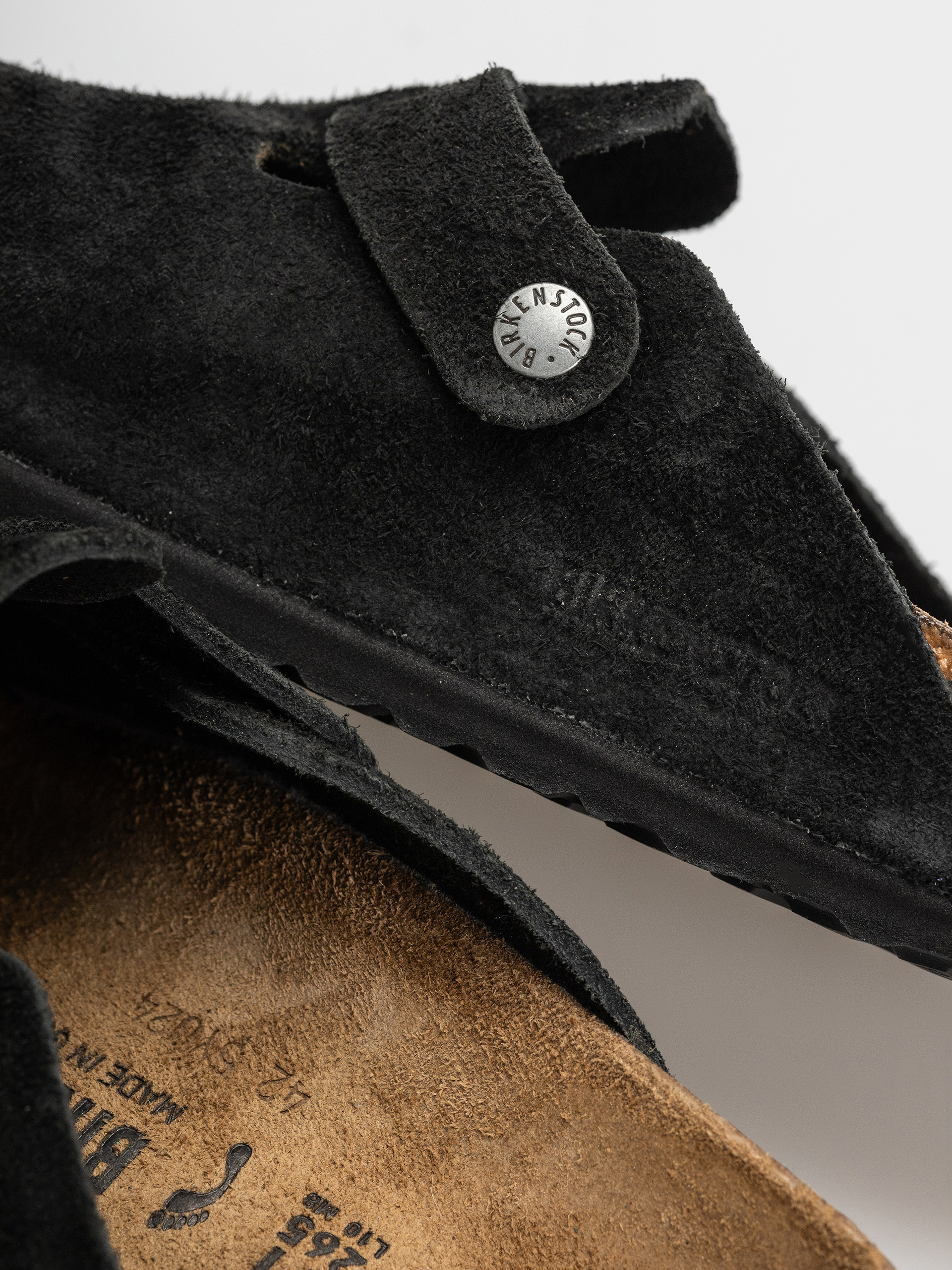 Šľapky Birkenstock Boston Suede Leather Narrow (black)