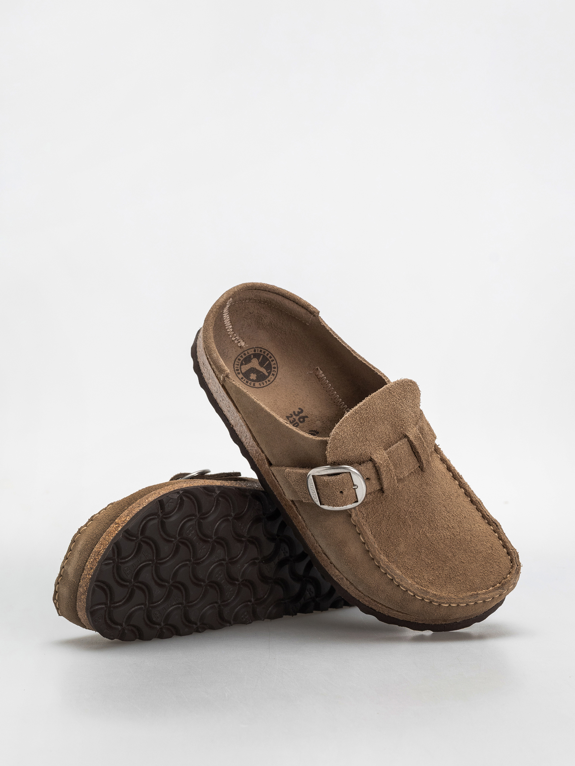 Šľapky Birkenstock Buckley Suede Leather Narrow Wmn (gray taupe)