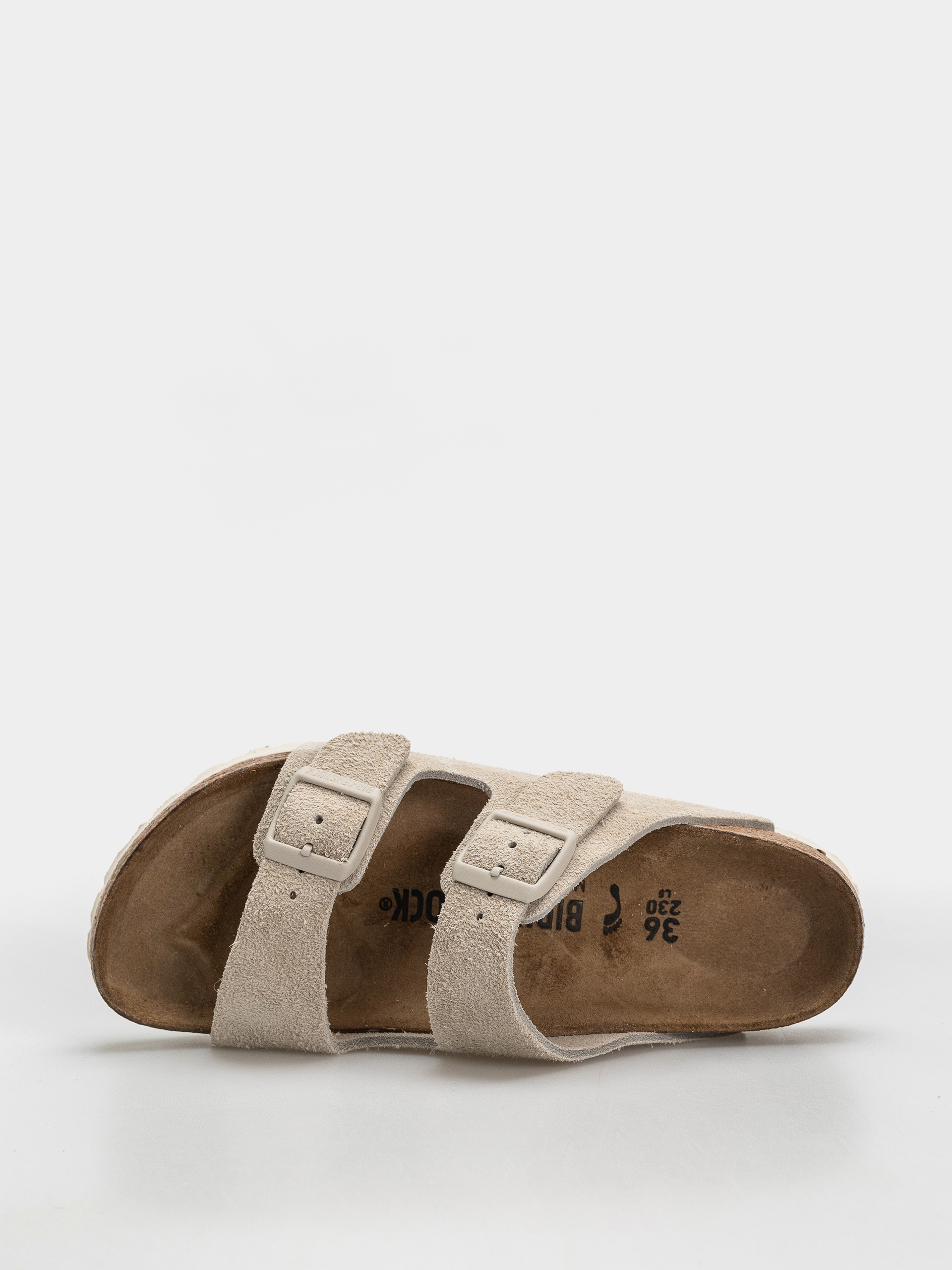 Šľapky Birkenstock Arizona Suede Leather Narrow (oyster)