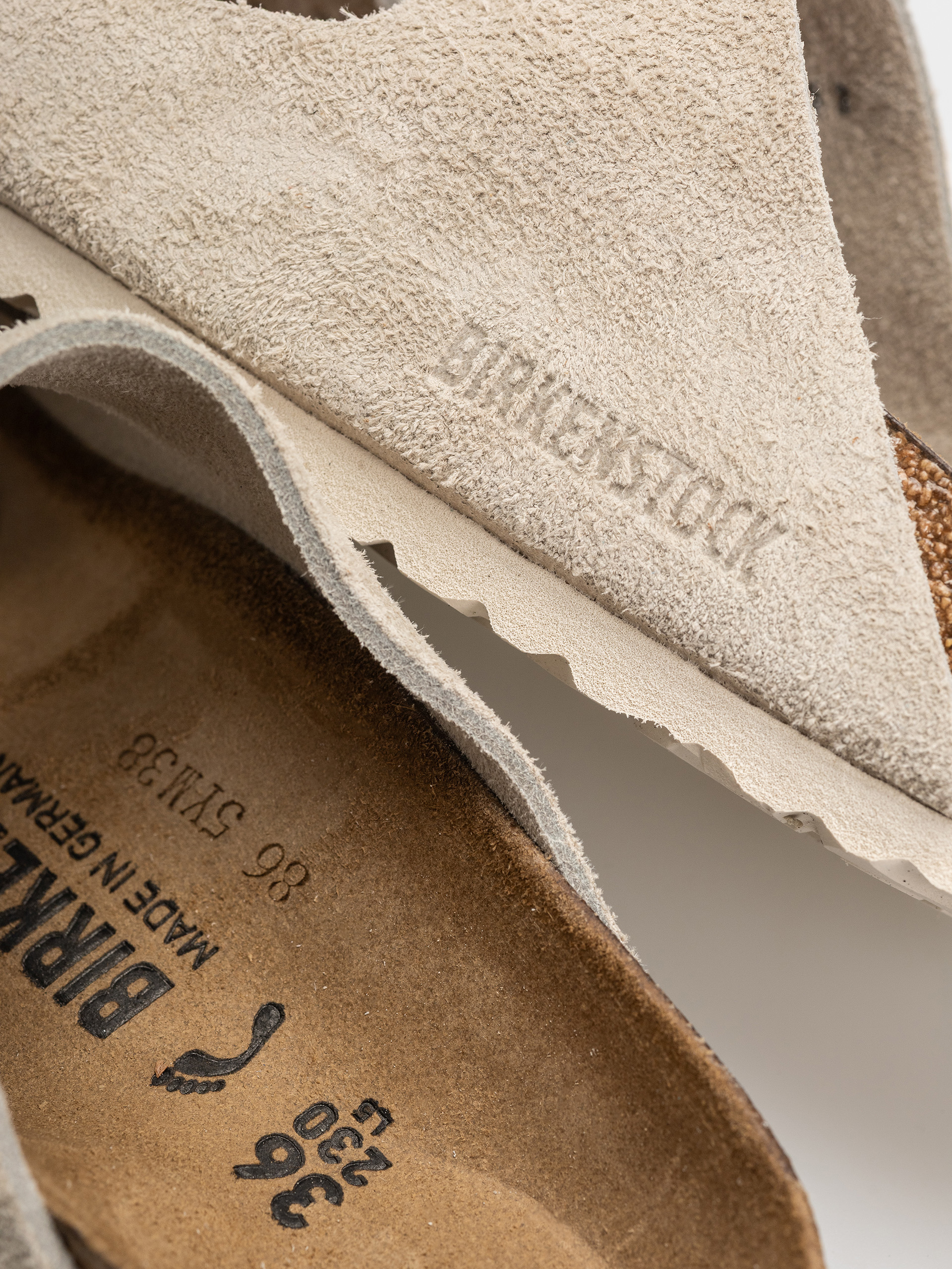 Šľapky Birkenstock Arizona Suede Leather Narrow (oyster)