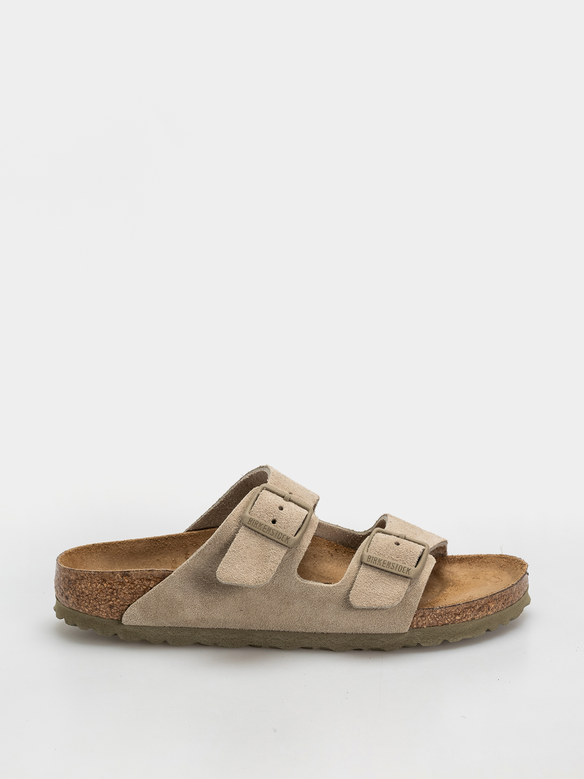 u0160u013eapky Birkenstock Arizona Suede Leather Narrow (faded khaki)