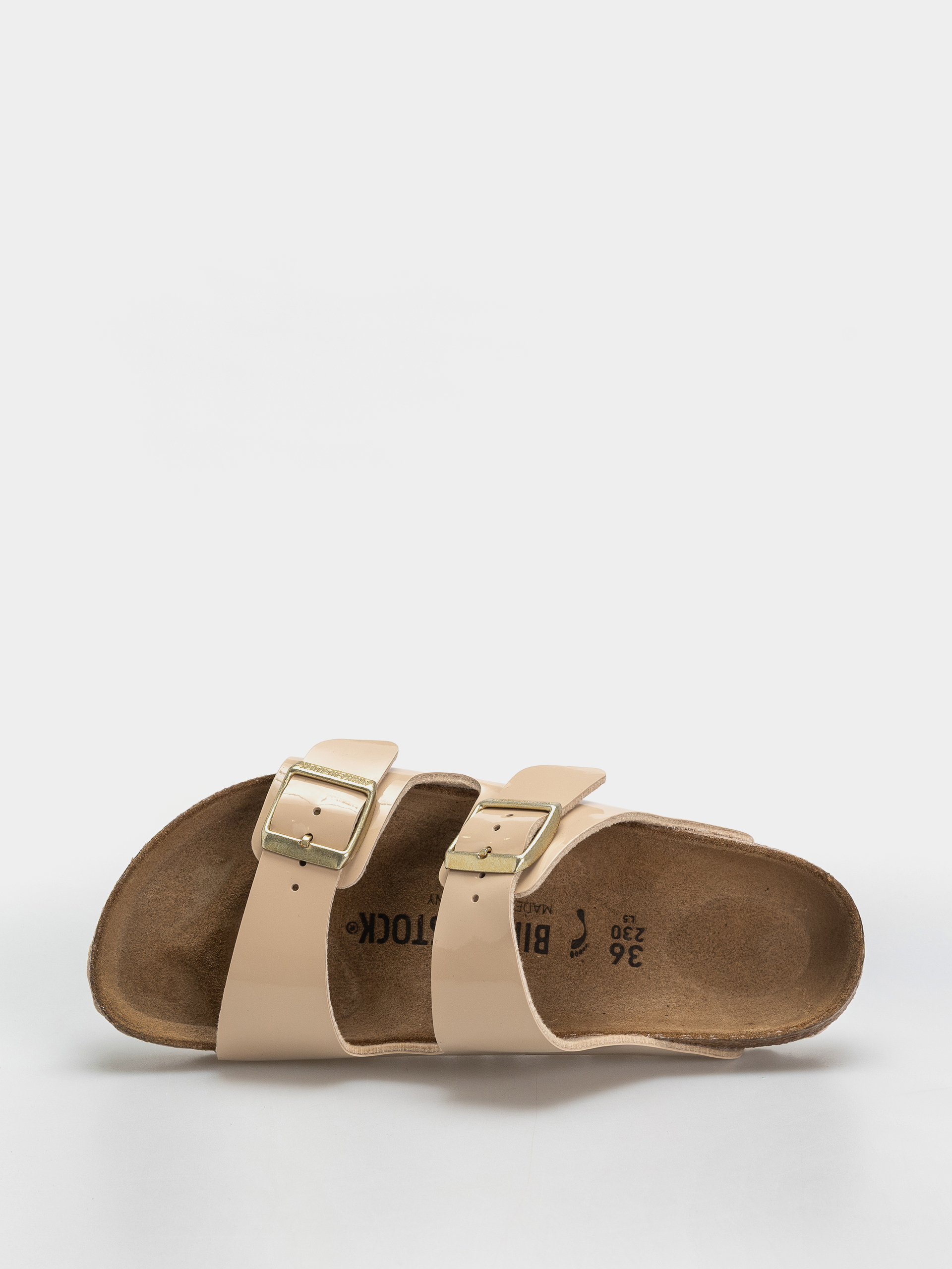 Šľapky Birkenstock Arizona Birko Flor Patent Narrow Wmn (sand)