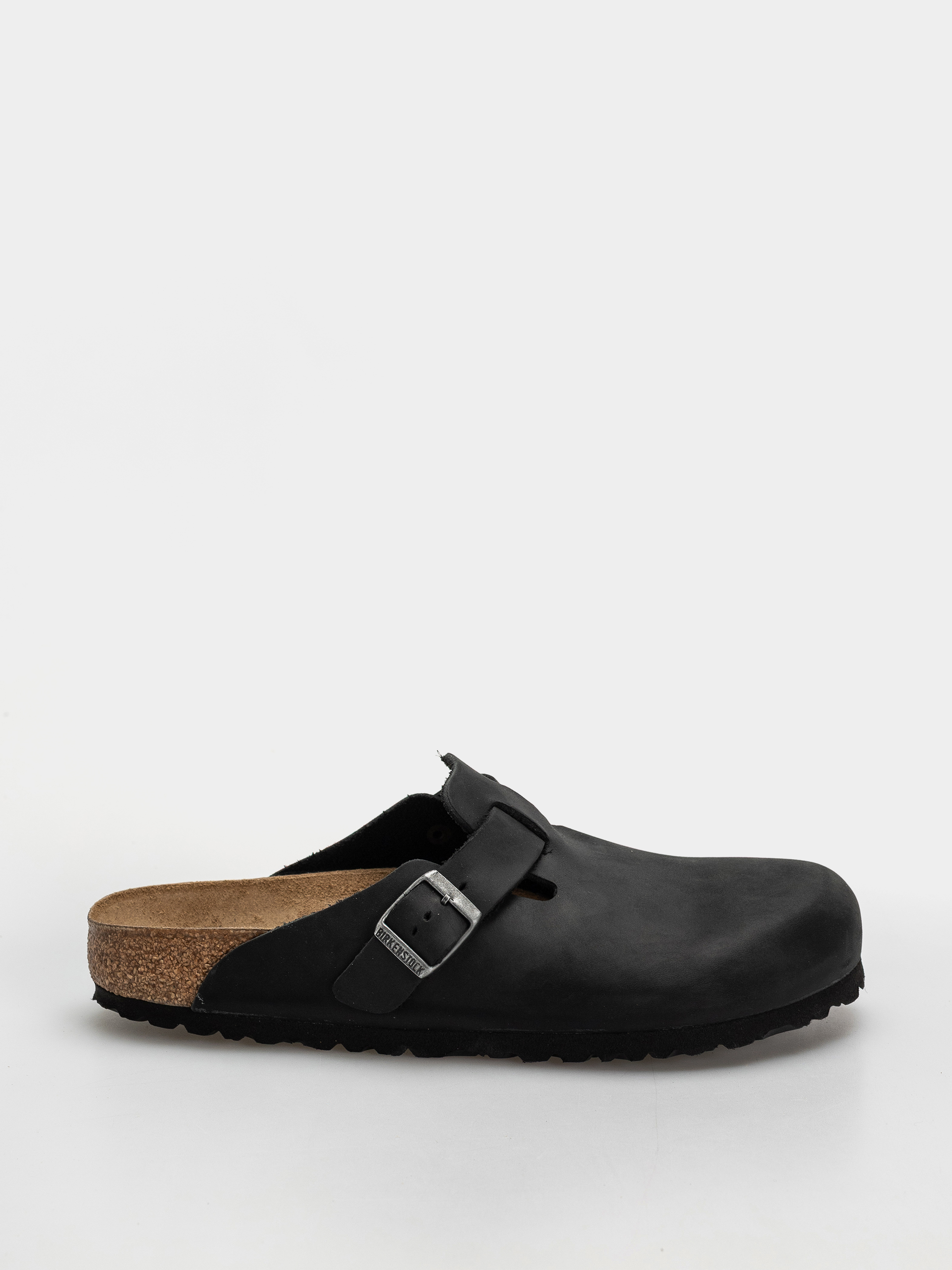 【新品】BIRKENSTOCK Boston BLACK 43 Šľapky Birkenstock Boston Oiled Leather Narrow Wmn - šedá (black)