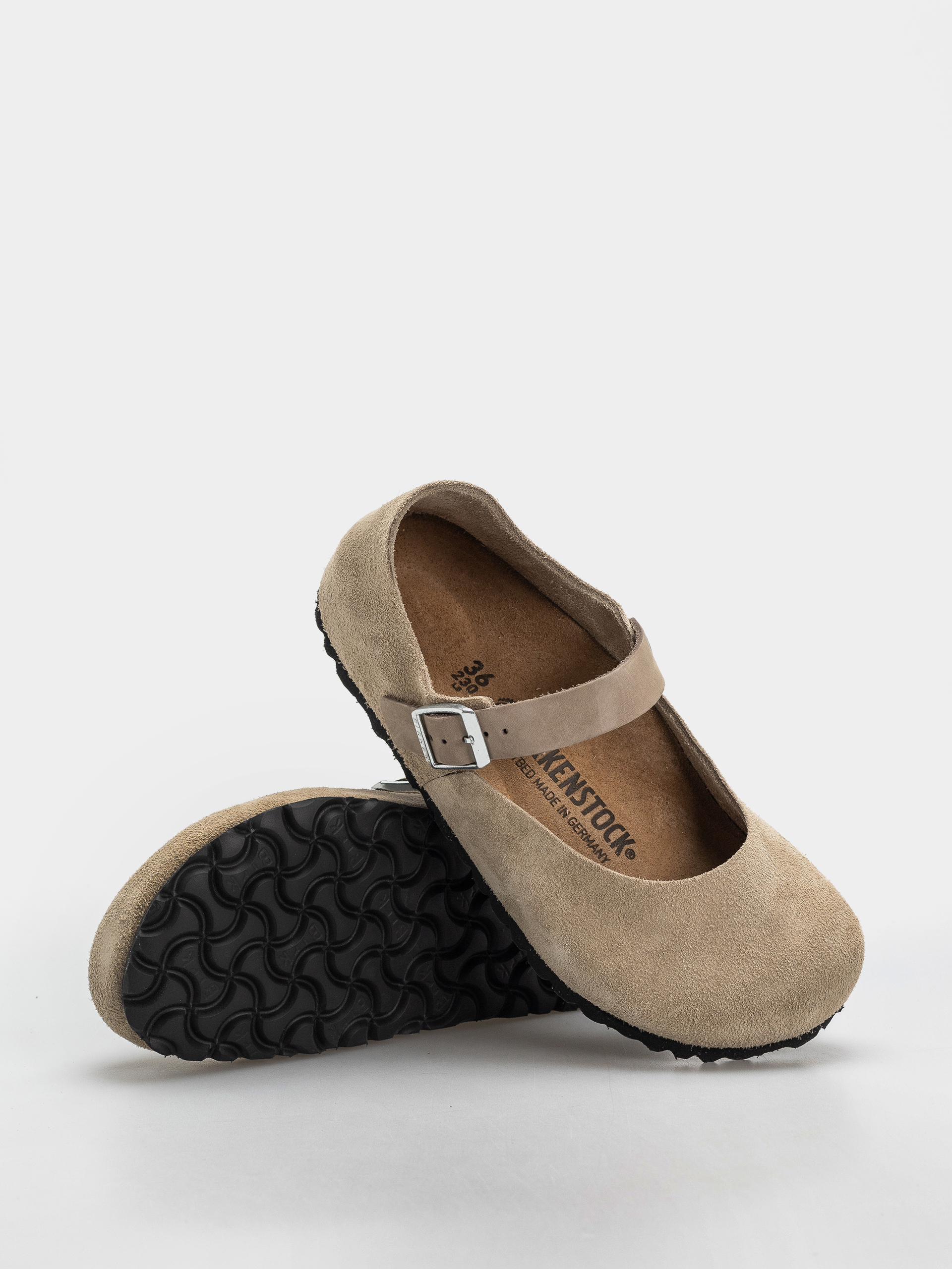 Šľapky Birkenstock Mantova Suede Leather Narrow Wmn (taupe)