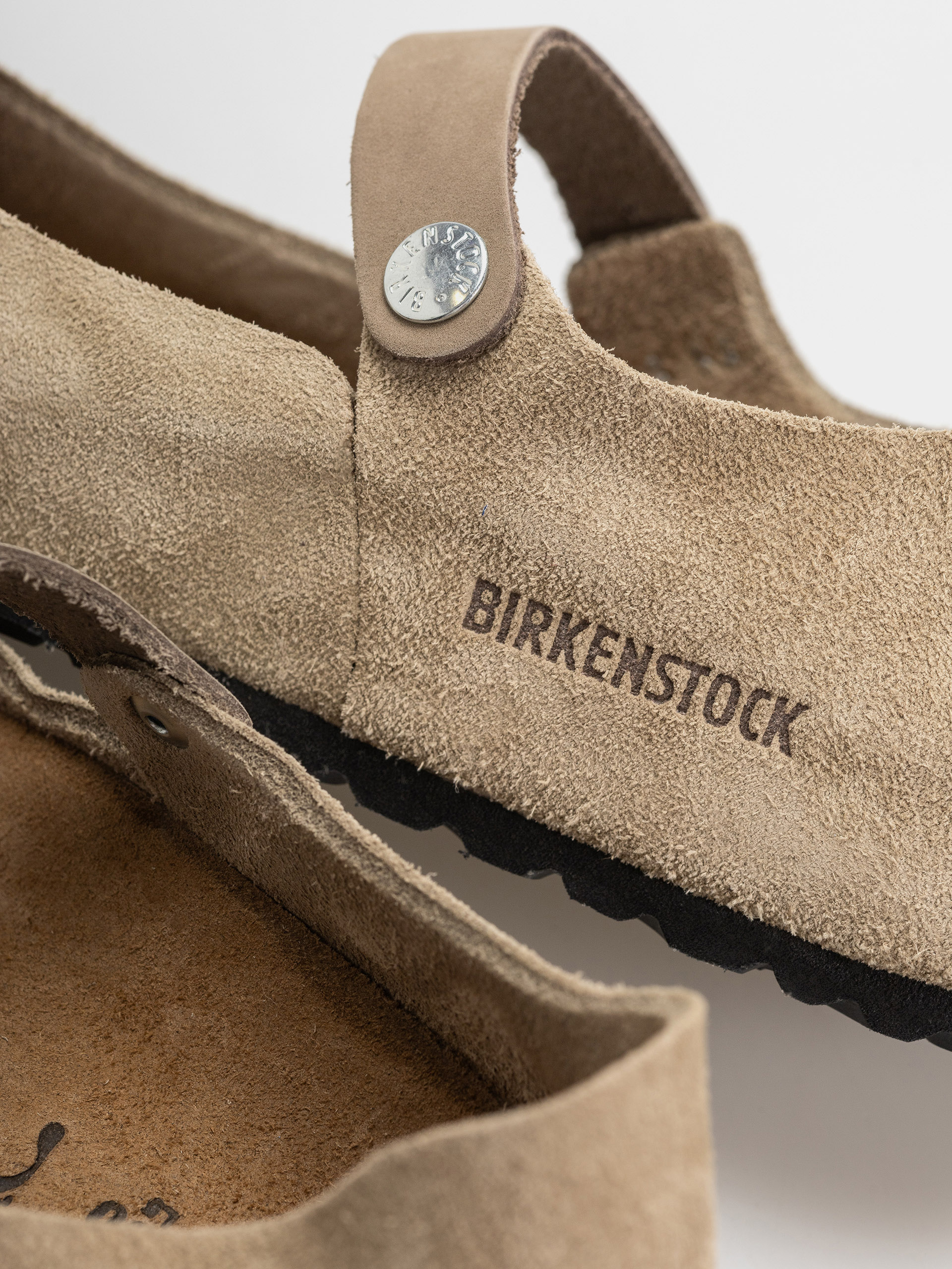 Šľapky Birkenstock Mantova Suede Leather Narrow Wmn (taupe)