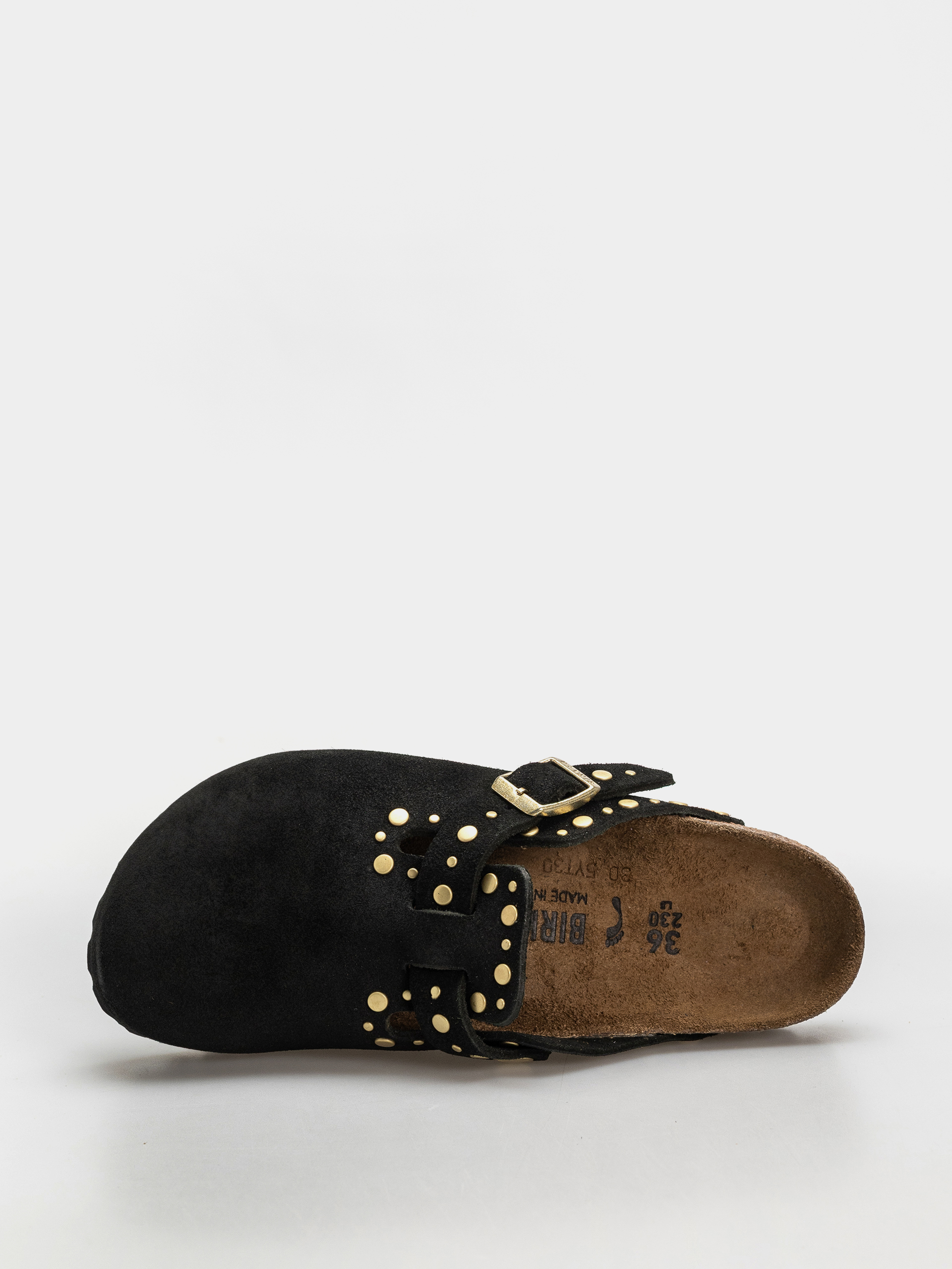 Šľapky Birkenstock Boston Rivets Suede Leather Narrow Wmn (black)