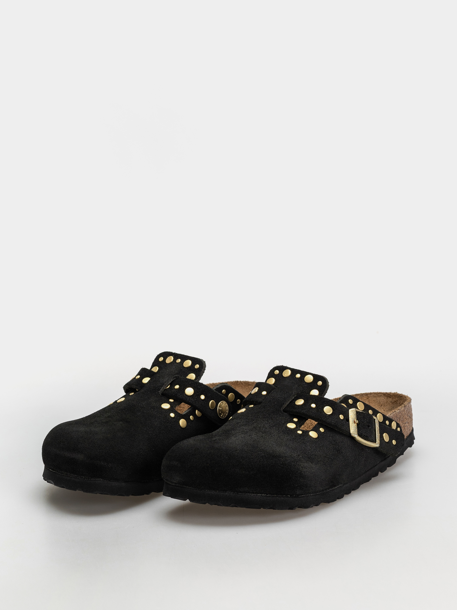Šľapky Birkenstock Boston Rivets Suede Leather Narrow Wmn (black)