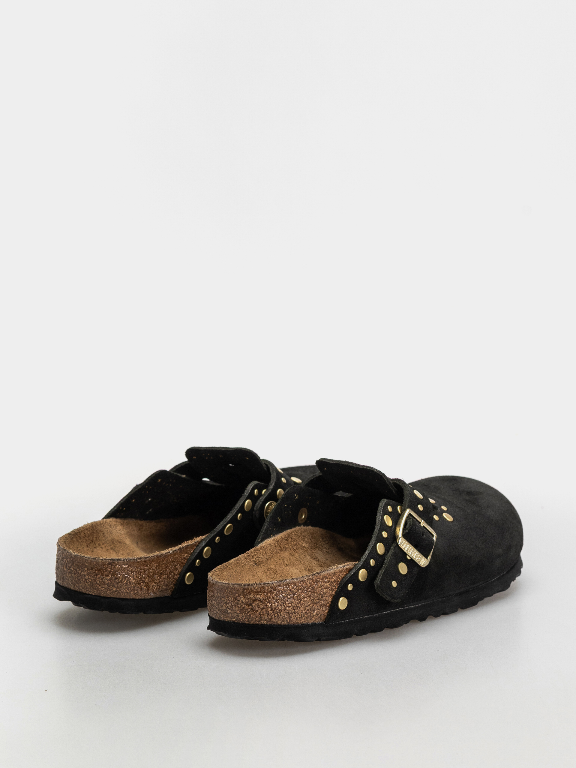 Šľapky Birkenstock Boston Rivets Suede Leather Narrow Wmn (black)