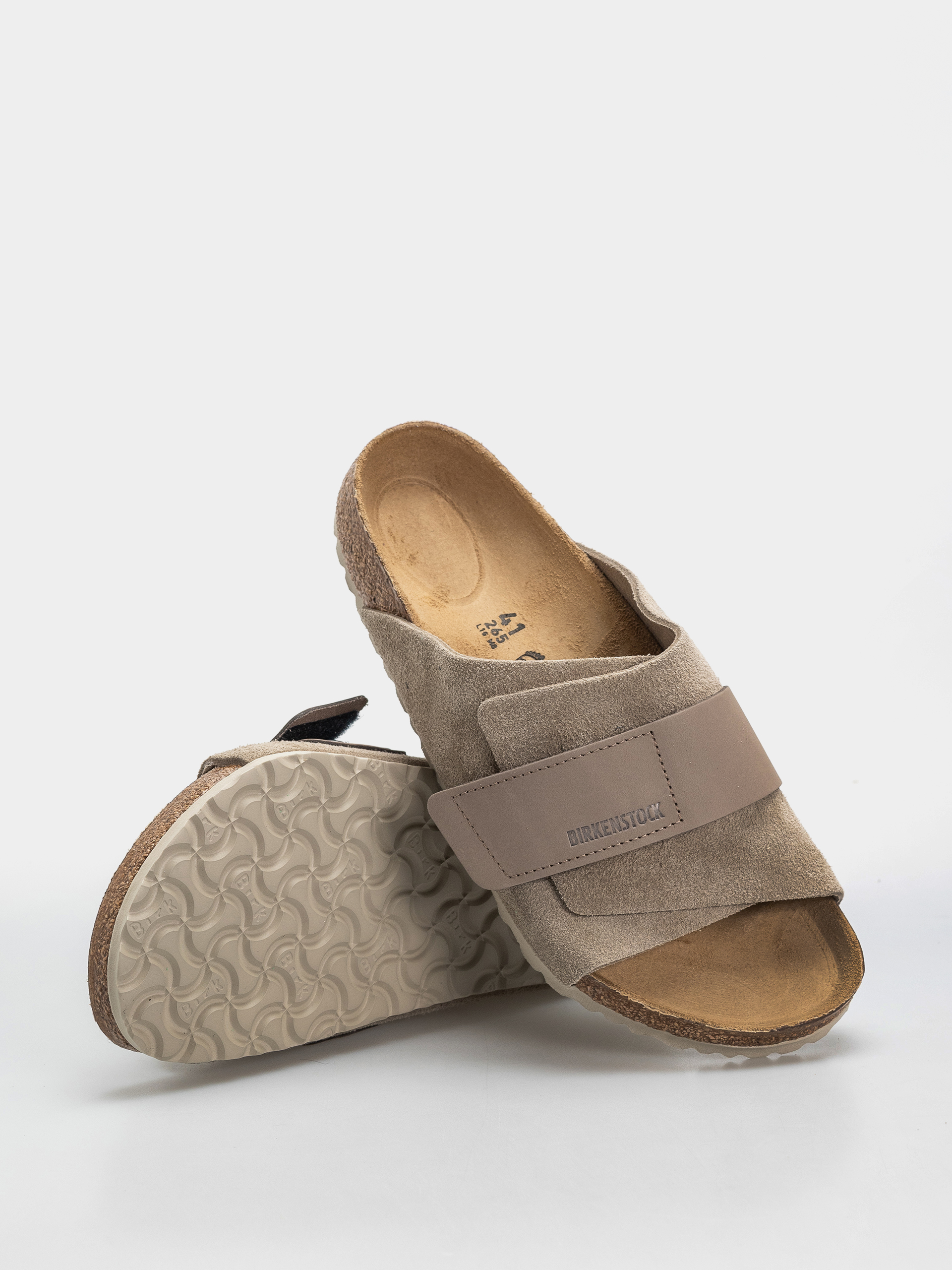 Šľapky Birkenstock Kyoto Nubuck Suede Leather Regular (taupe)