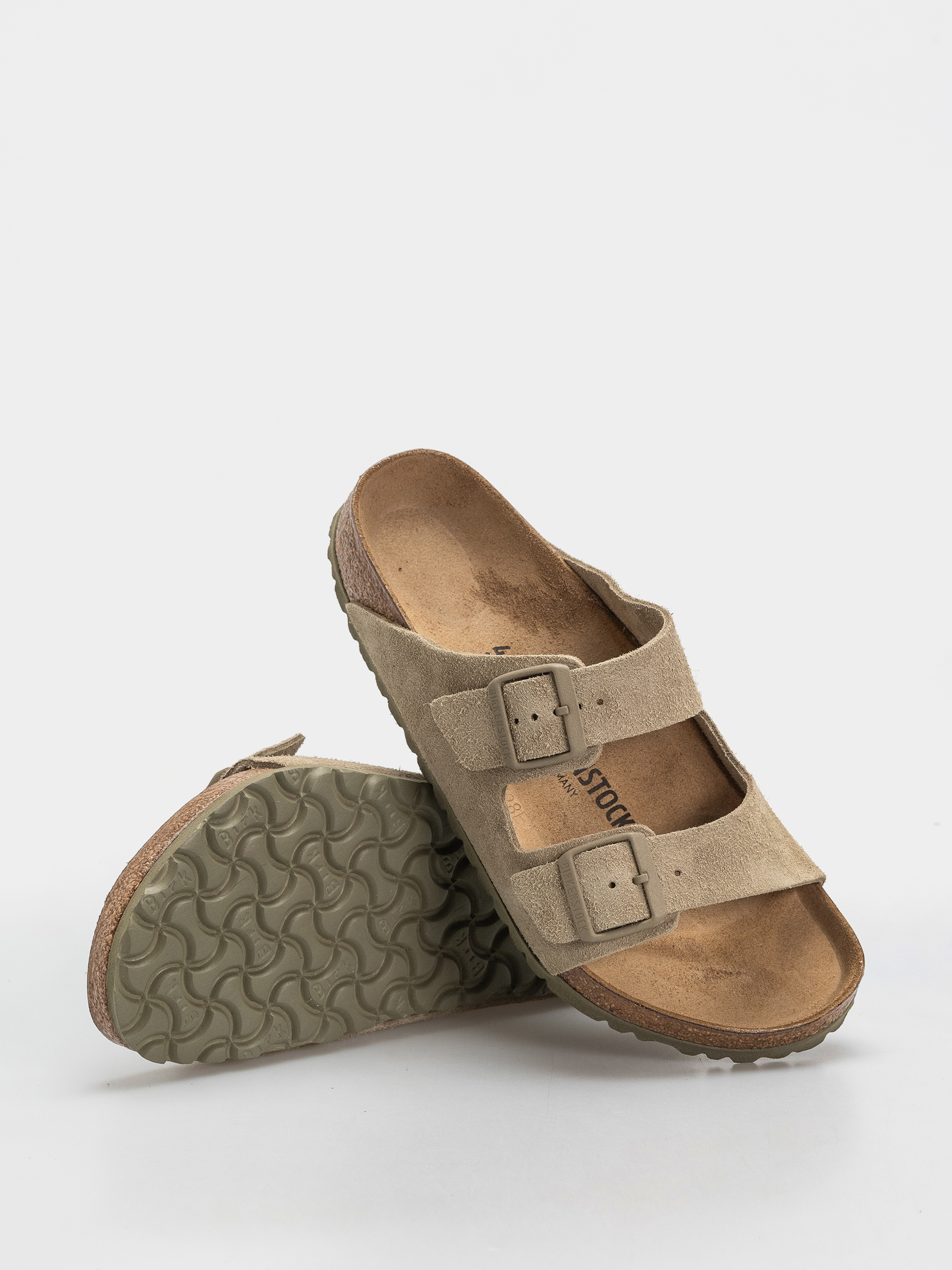 Šľapky Birkenstock Arizona Suede Leather Regular (faded khaki)